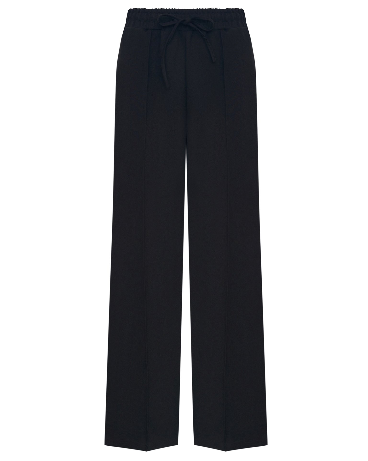 Straight-leg trousers with pressed creases, Black — photo 6