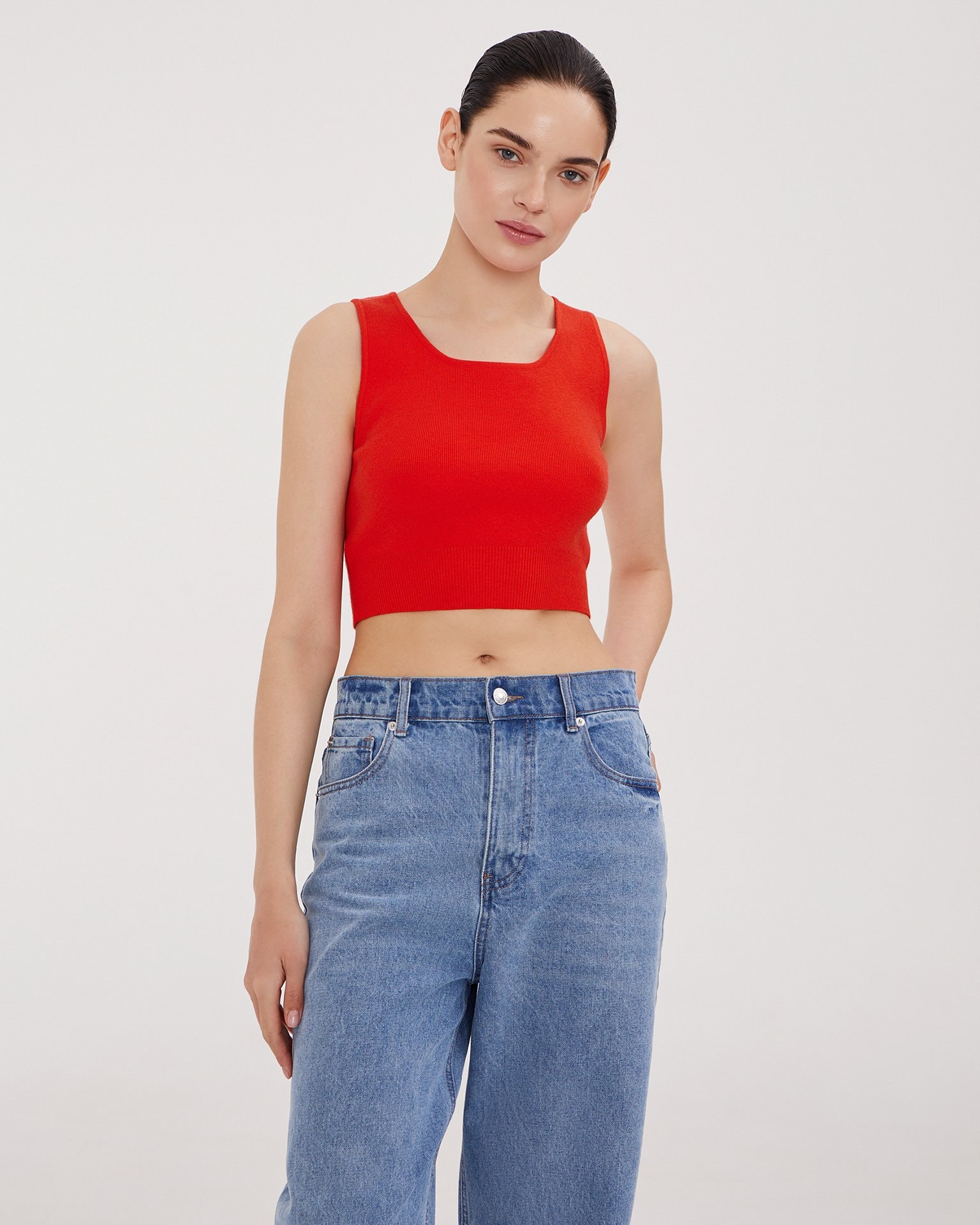 Red crop top, Coral — photo 6