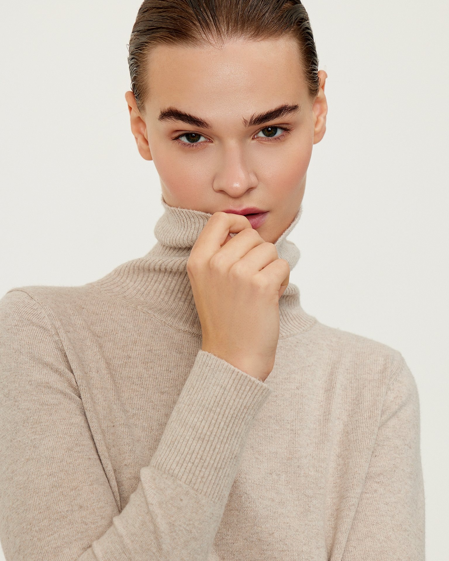 Straight-cut dress, Beige — photo 2