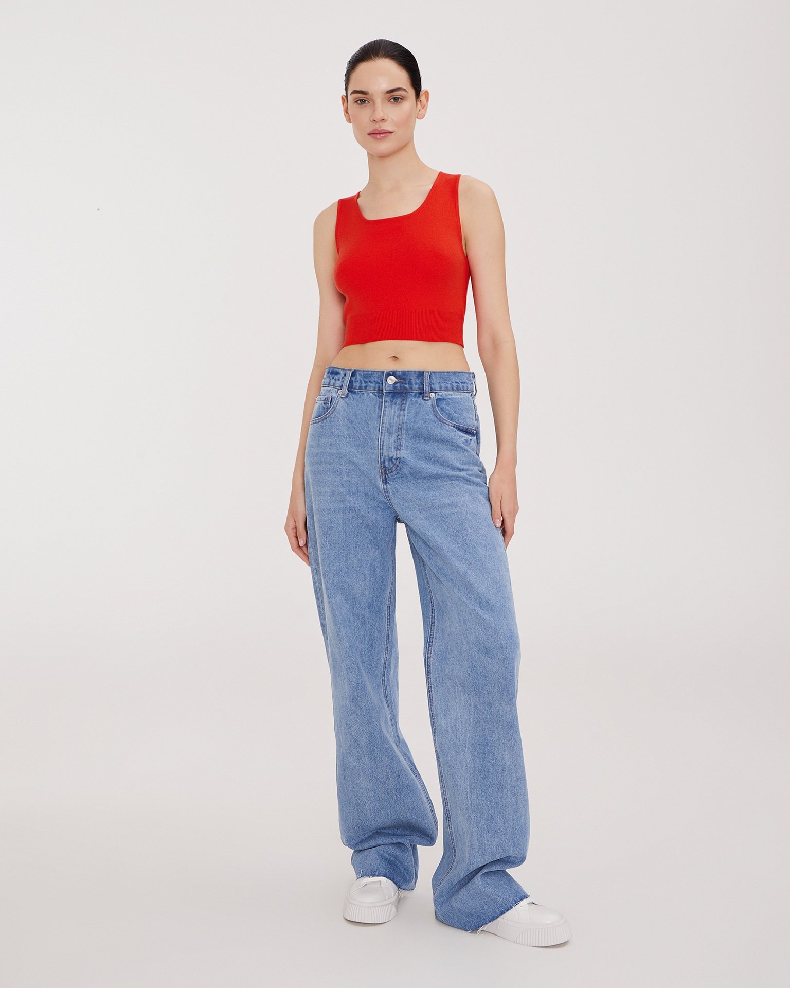 Red crop top, Coral — photo 4