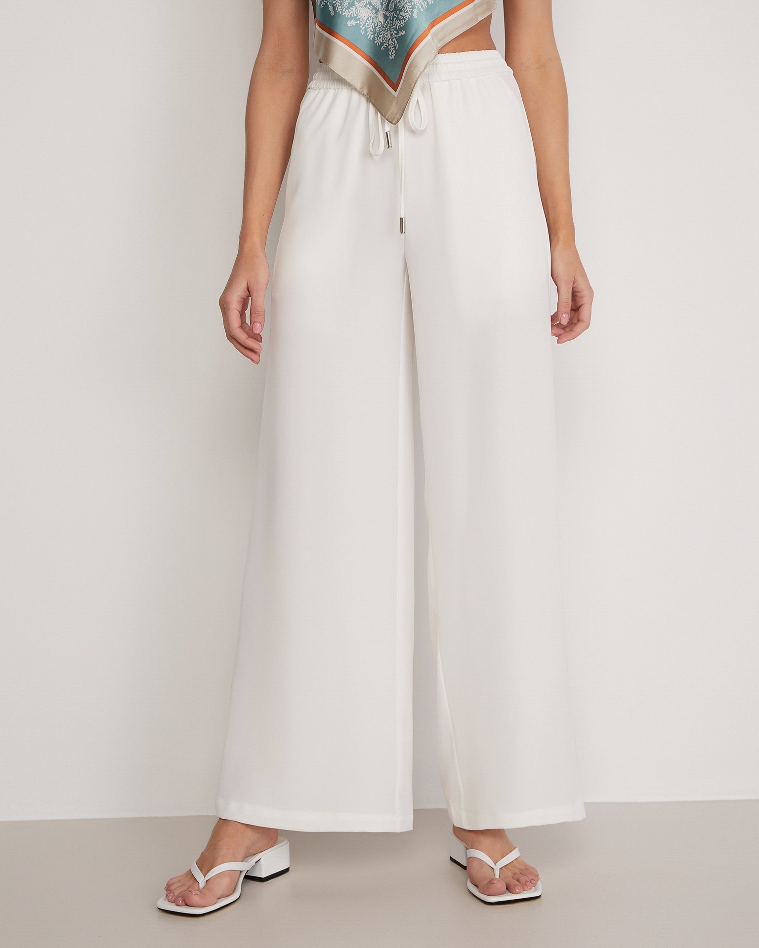 Wide-leg trousers, Milky — photo 3