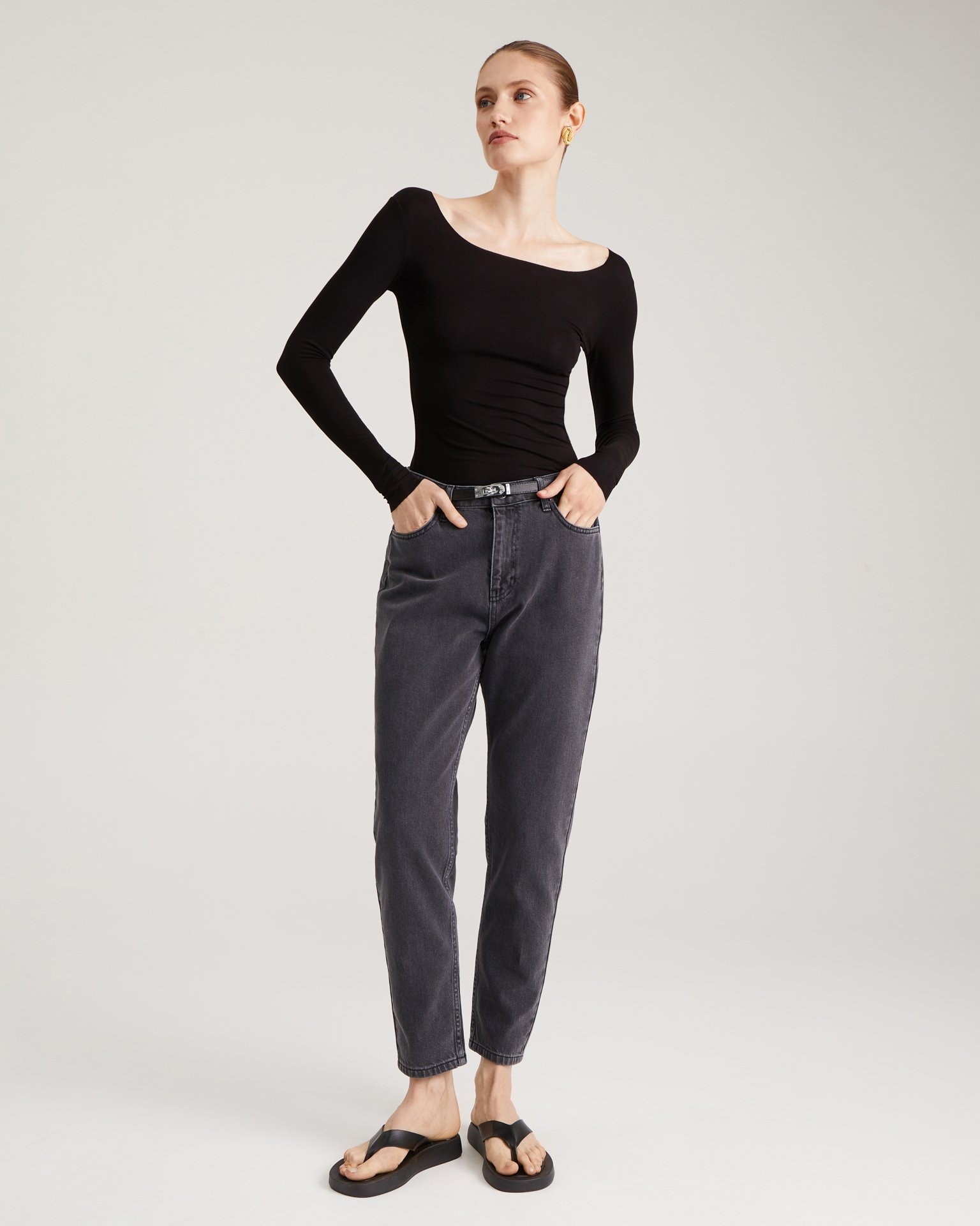 Light grey mom jeans, Light Grey — photo 2