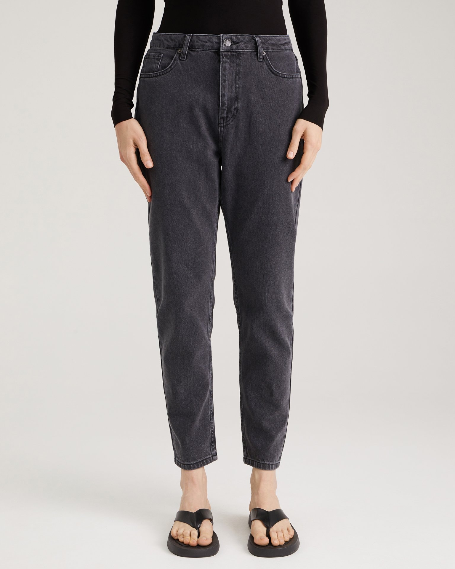 Light grey mom jeans, Light Grey — photo 5