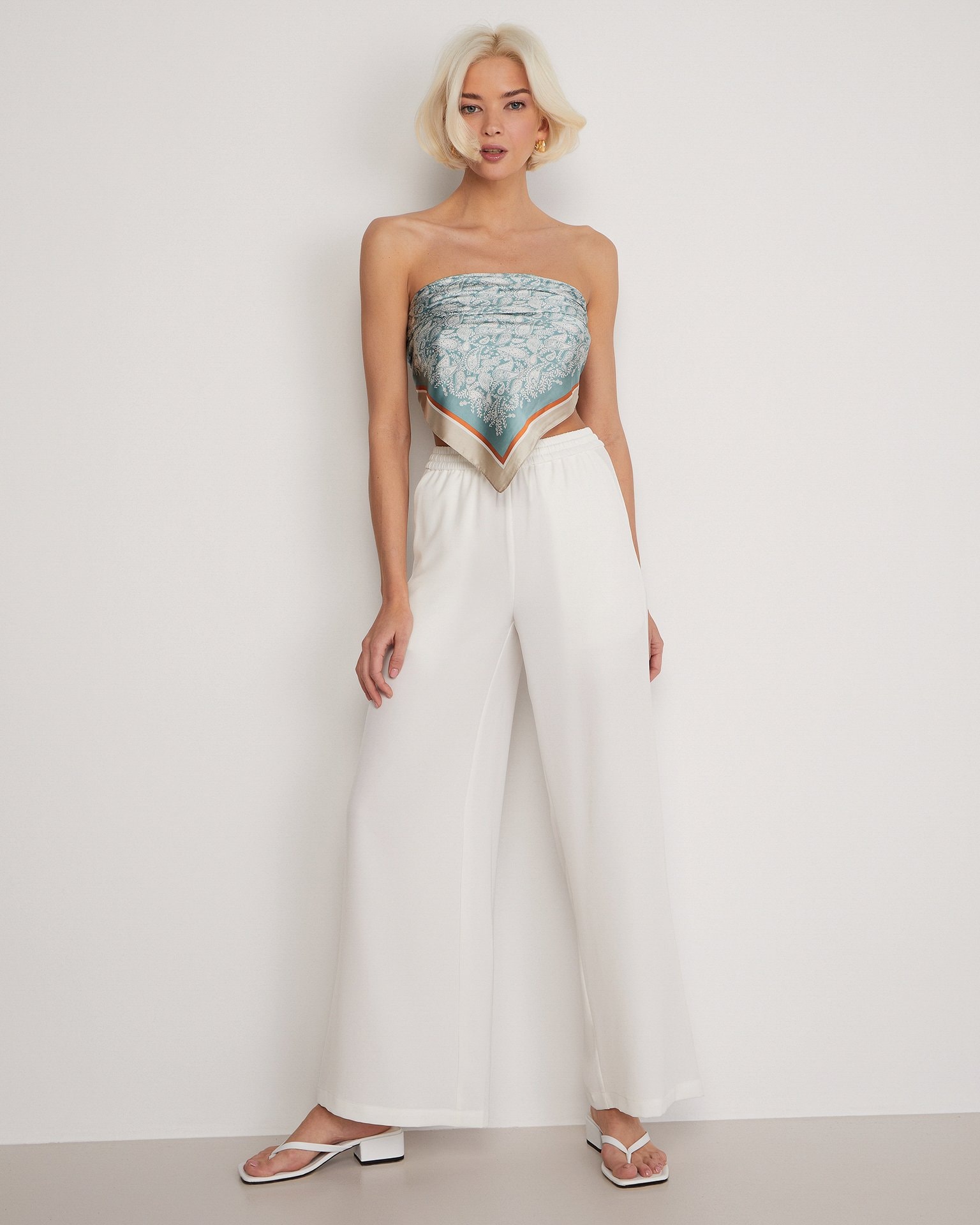 Wide-leg trousers, Milky — photo 2