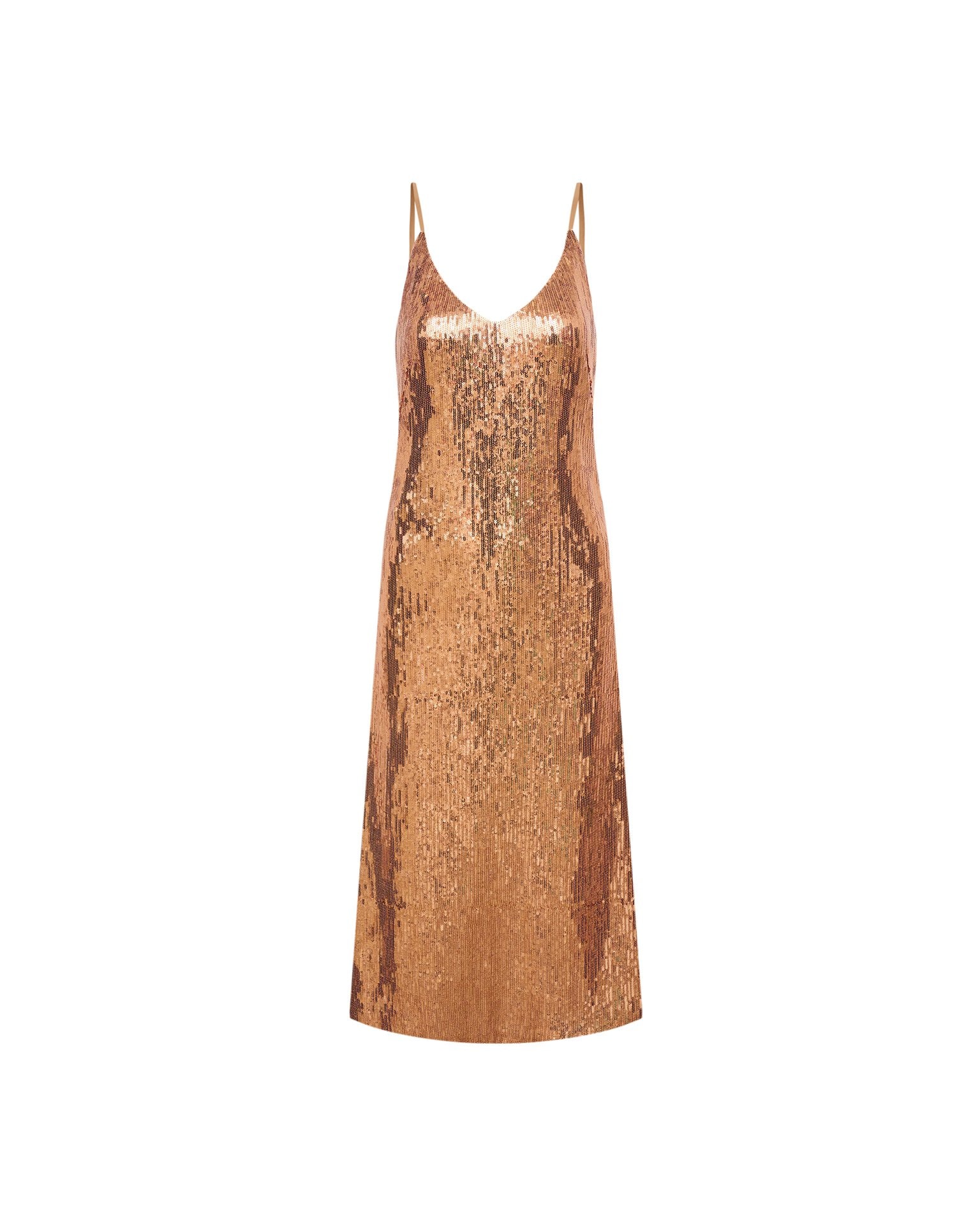 Golden sequin dress, Golden — photo 8