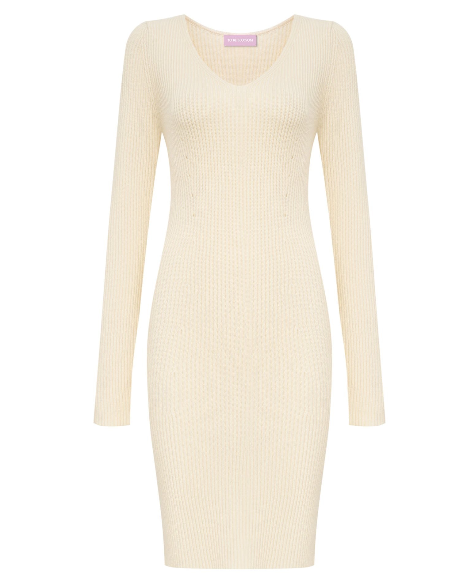 Dress with Neckline, Milky — photo 12