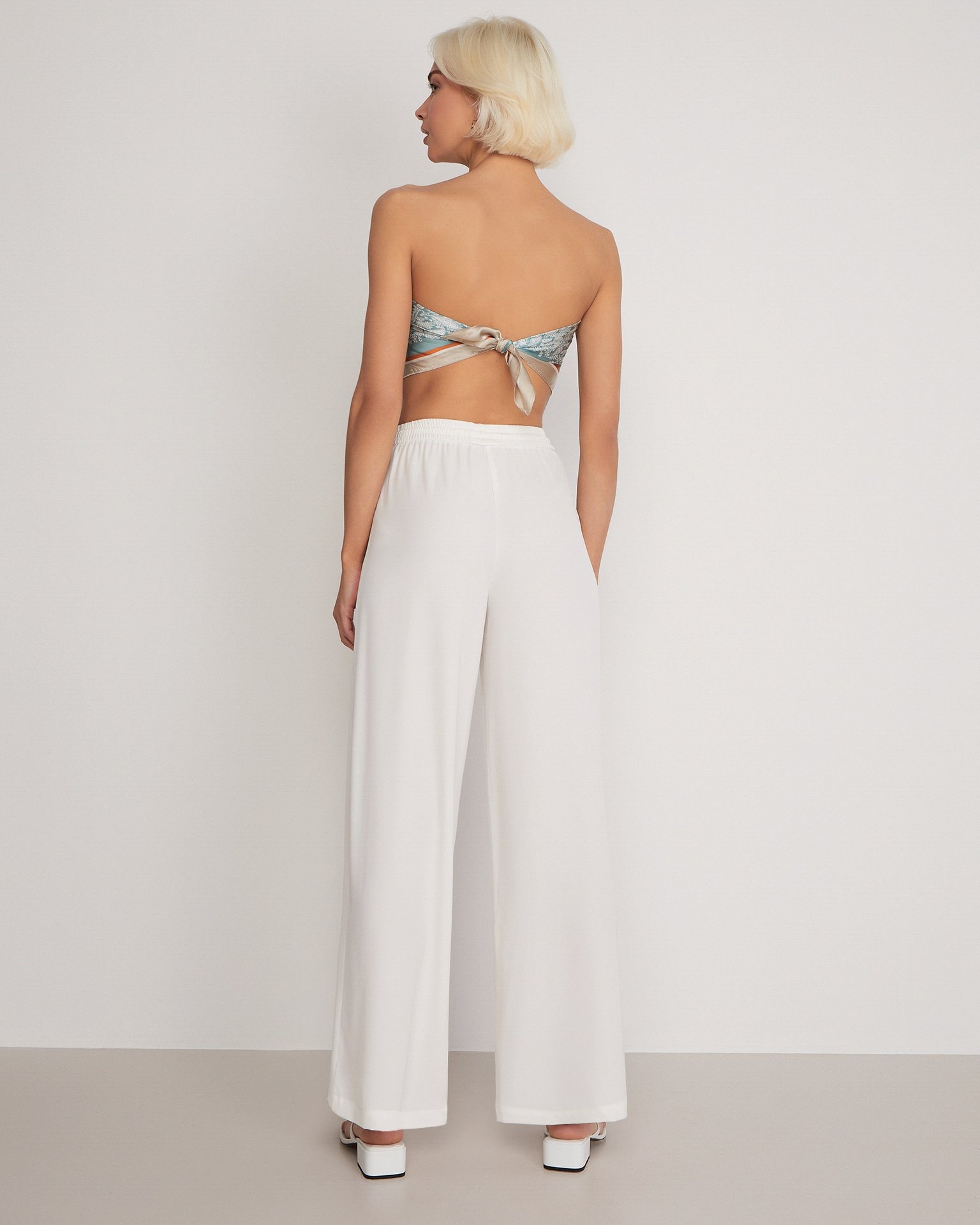 Wide-leg trousers, Milky — photo 4