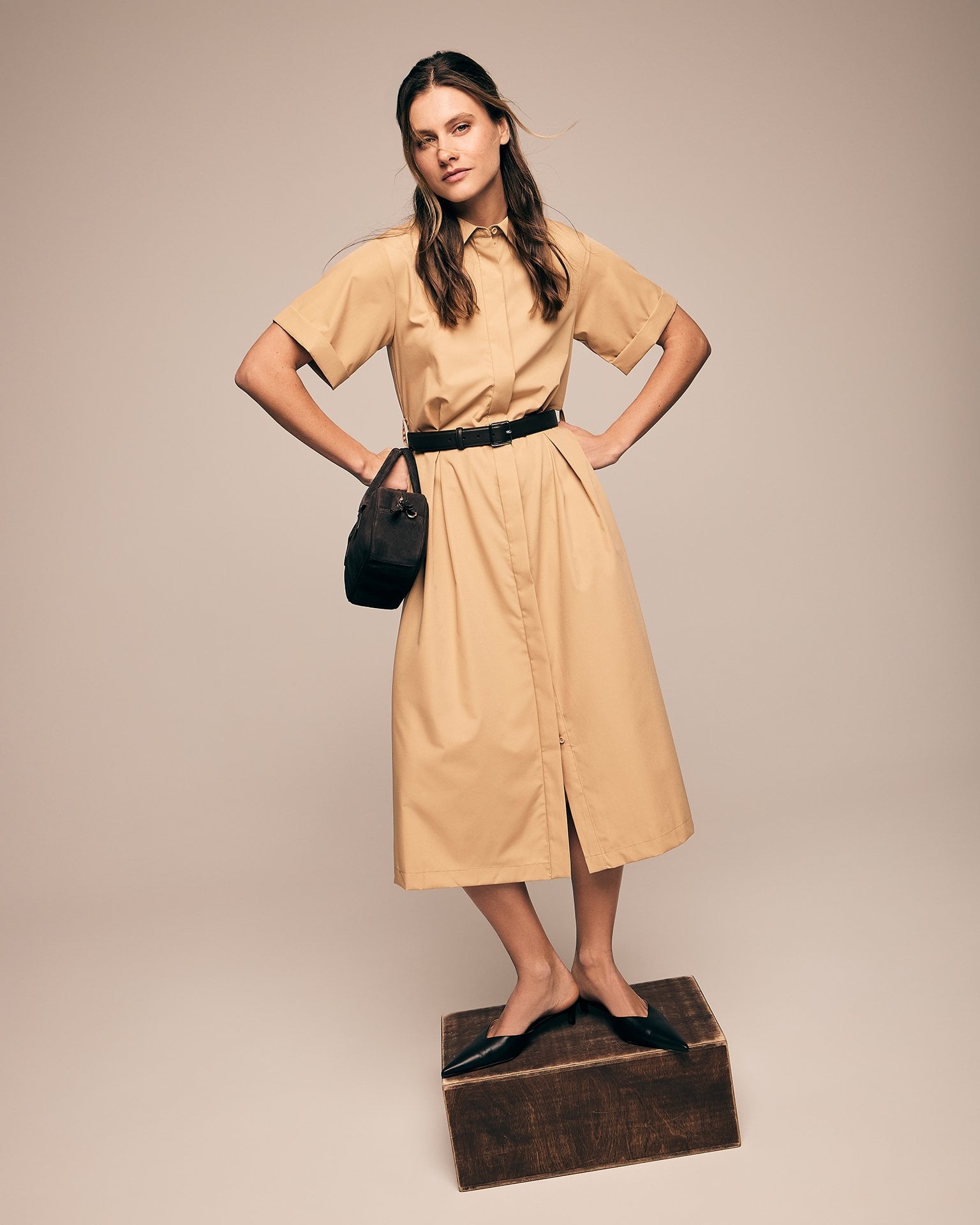 Sand-coloured dress