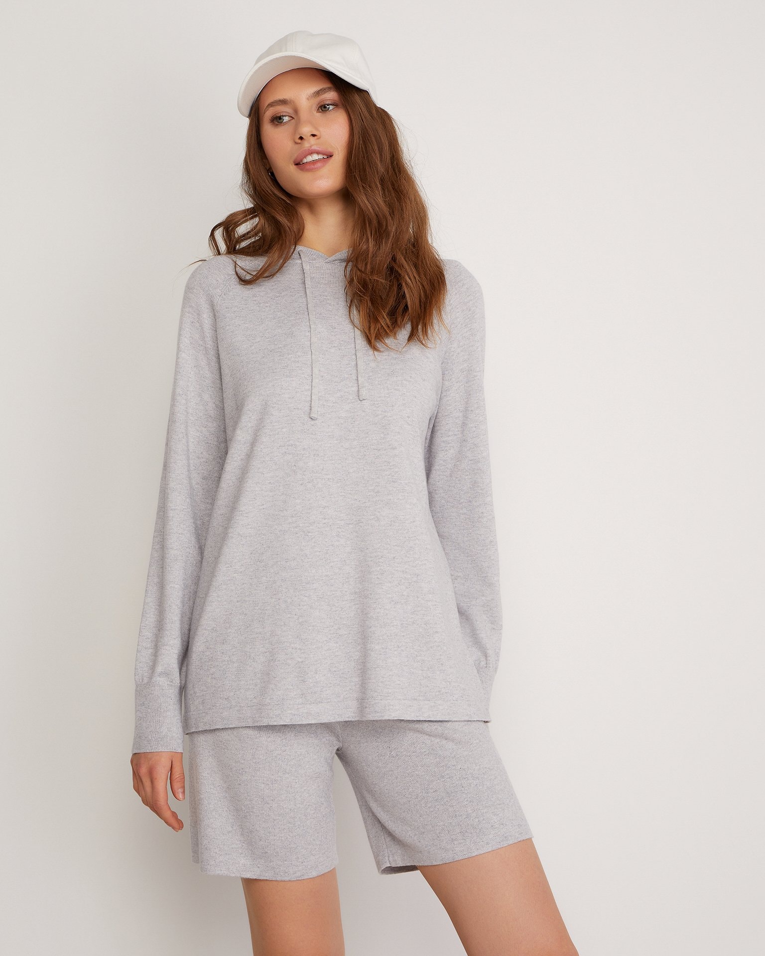 Two-piece shorts and hoodie set, Grey — photo 2