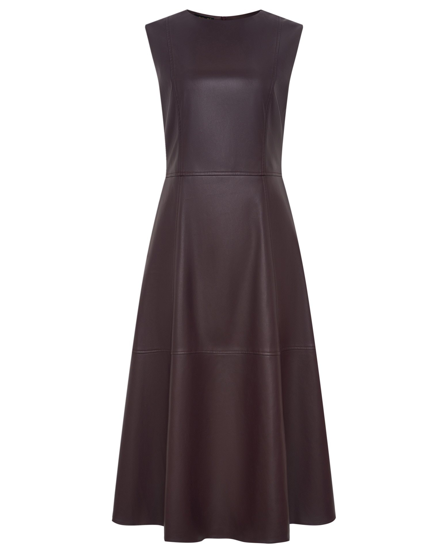 Dress in eco-leather, Burgundy — photo 7