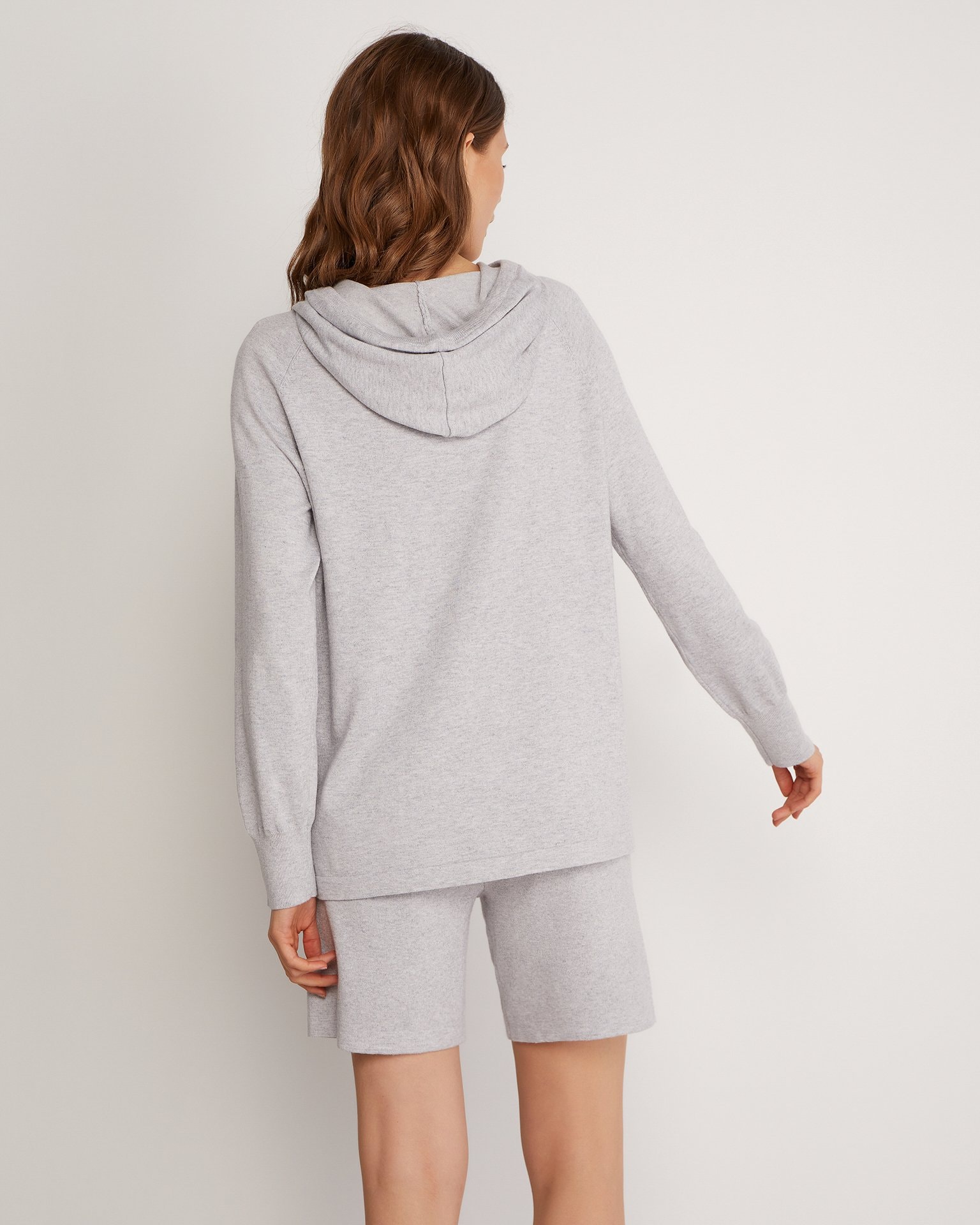 Two-piece shorts and hoodie set, Grey — photo 3