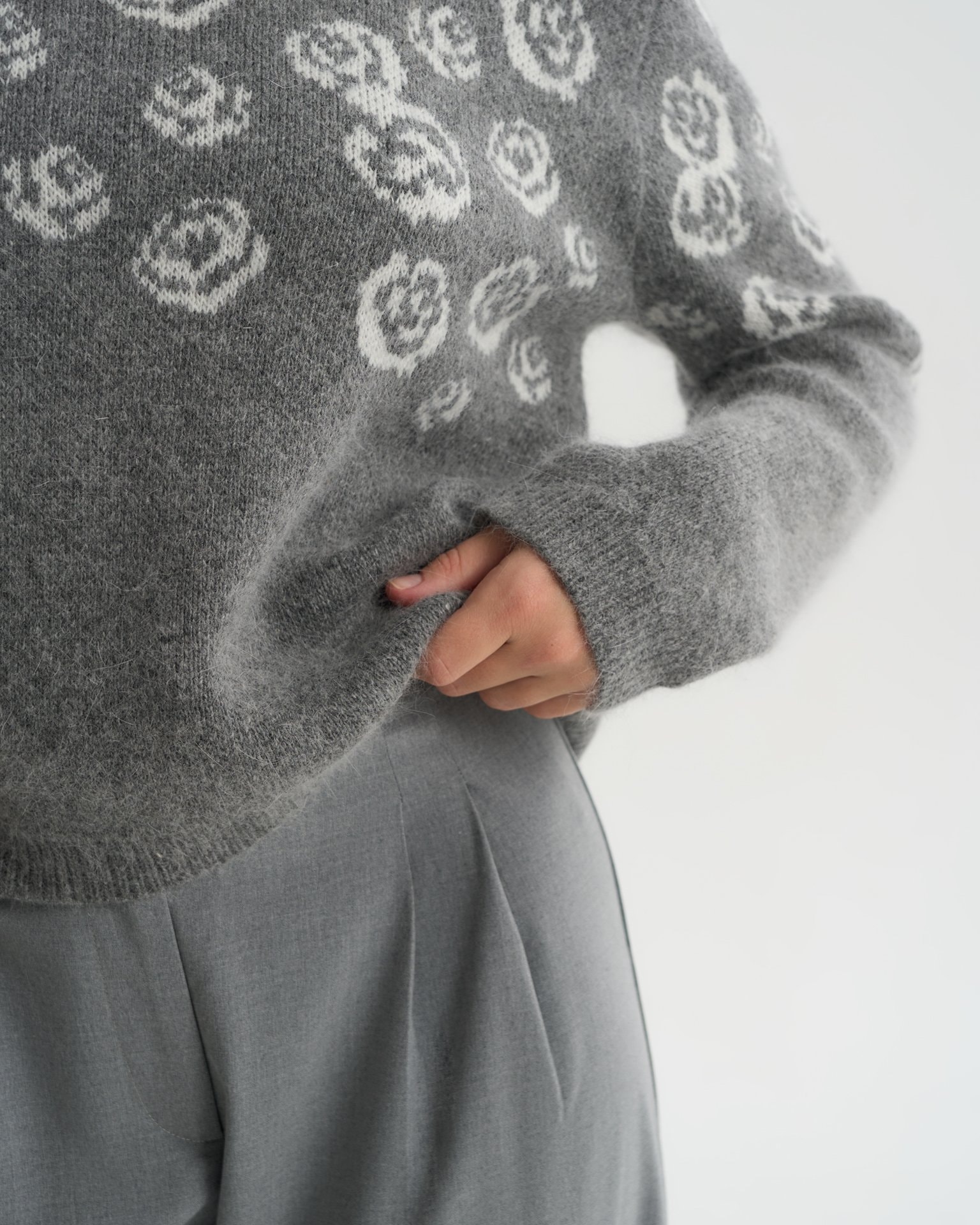 Blended wool jumper, Grey — photo 6