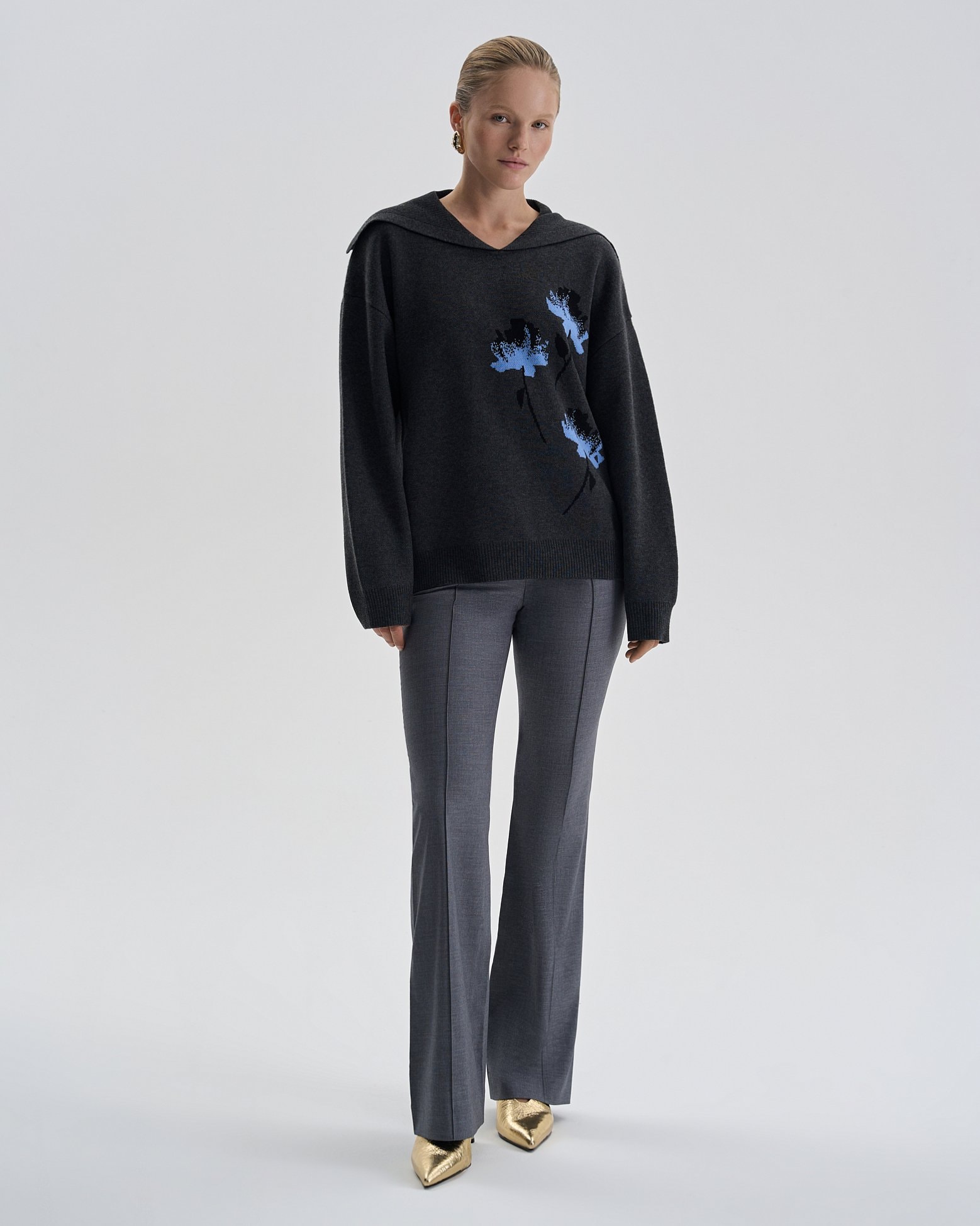 Wide-collar jumper, Grey — photo 2