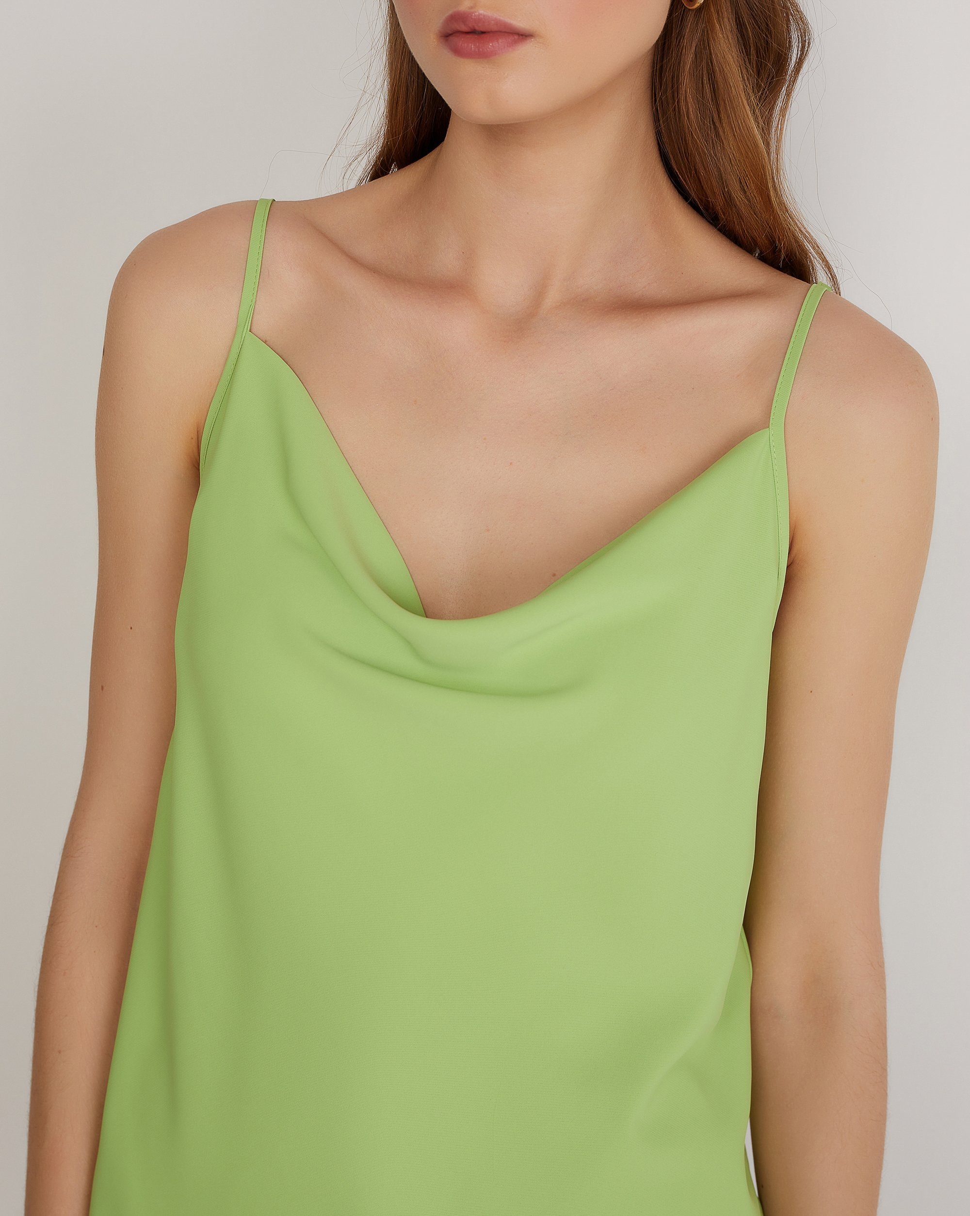 Top with thin straps, Lime — photo 5