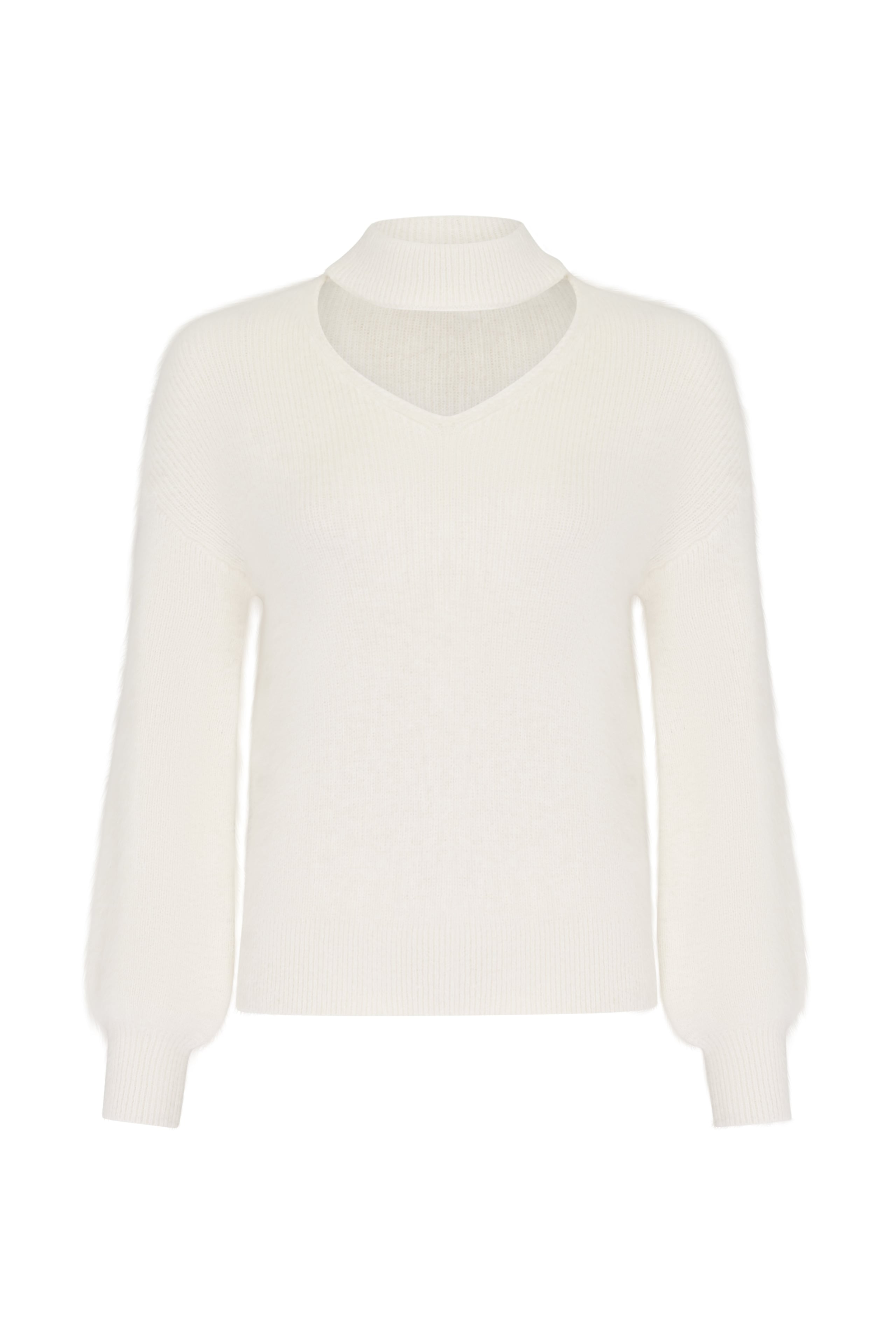 Cosy straight-cut jumper with an original neckline