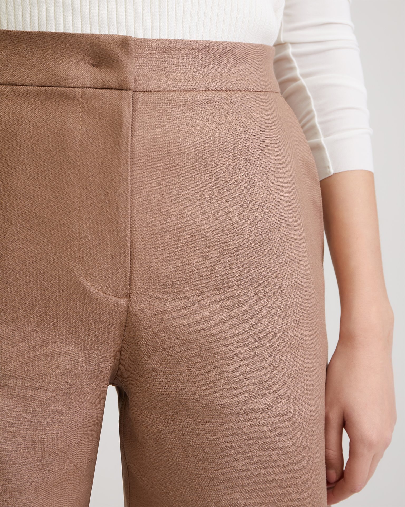 Linen shorts, Brown — photo 6