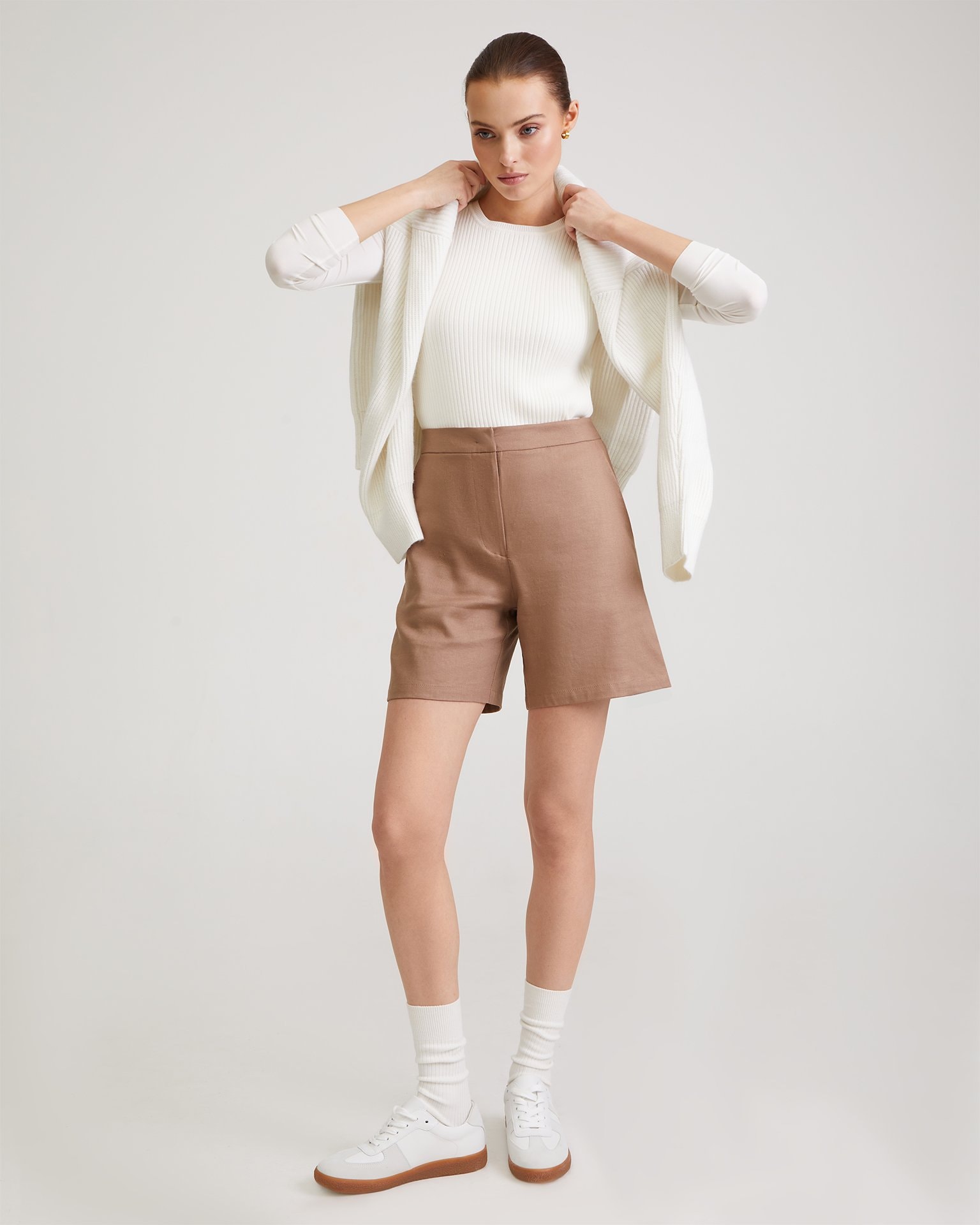 Linen shorts, Brown — photo 3