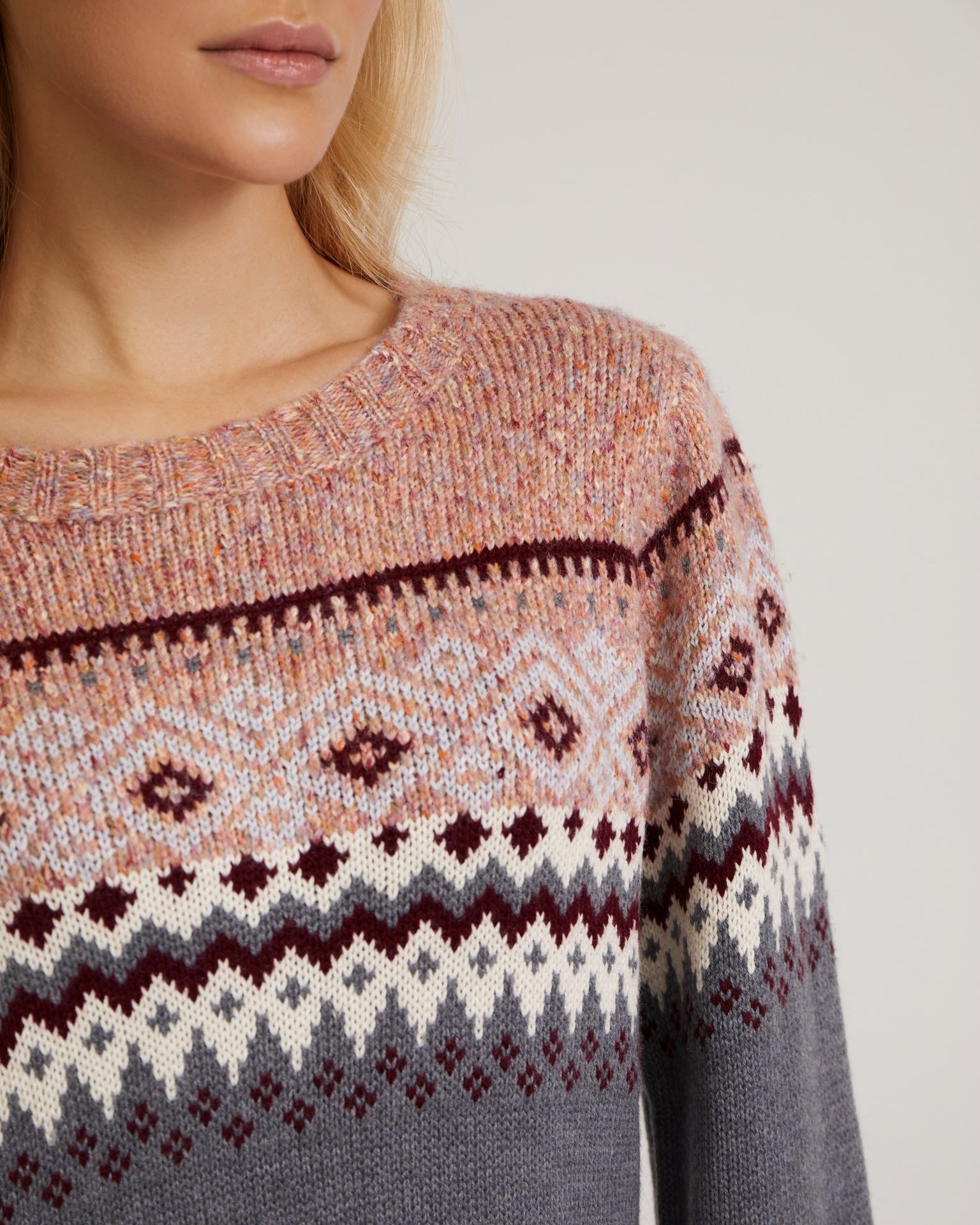 Dress with Scandinavian patterns, Grey — photo 10