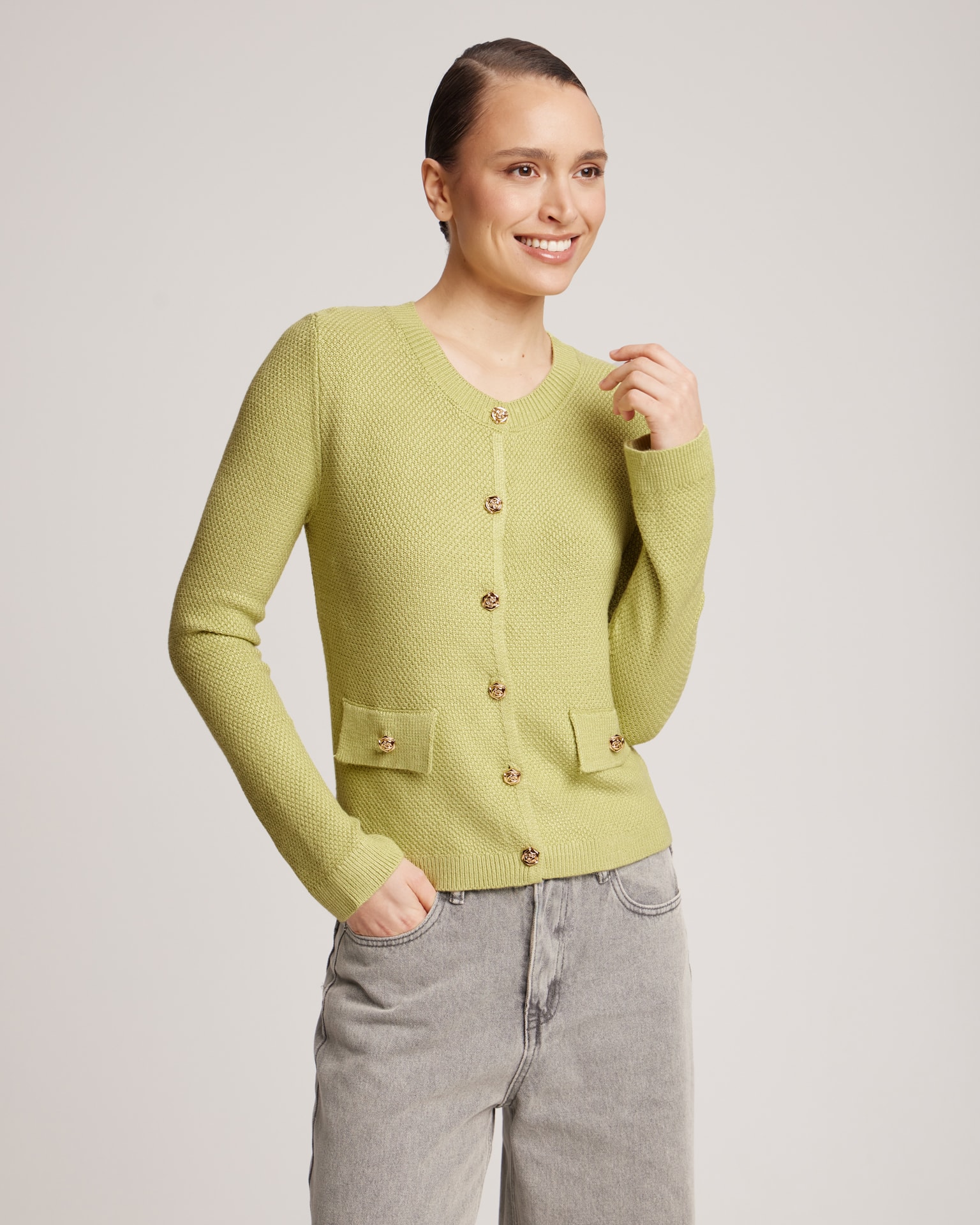 Green cardigan, Green — photo 4