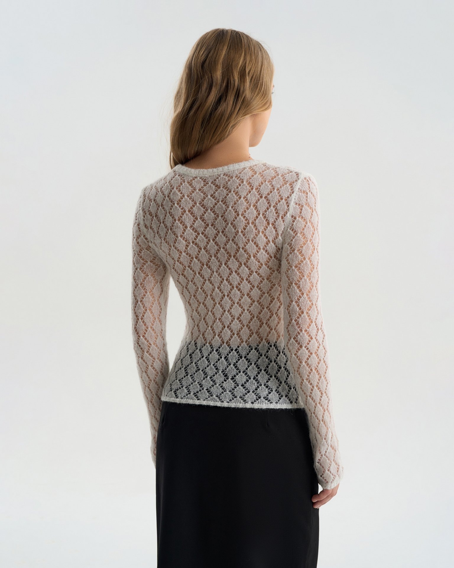 Wool Knit Jumper, White — photo 5