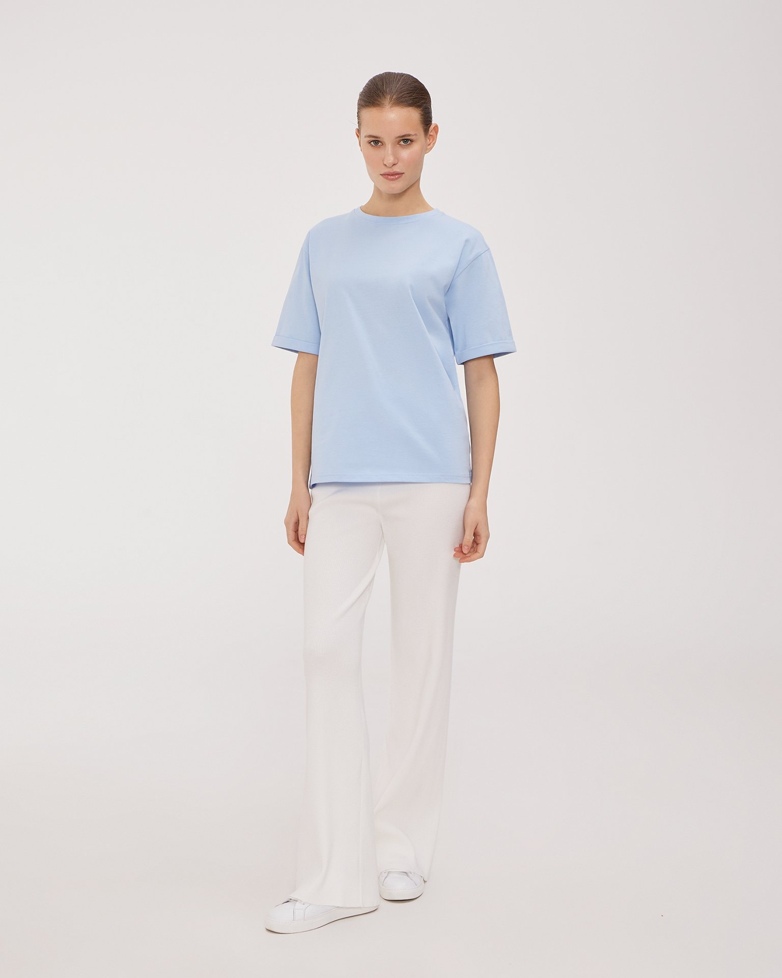 White viscose trousers, White — photo 2