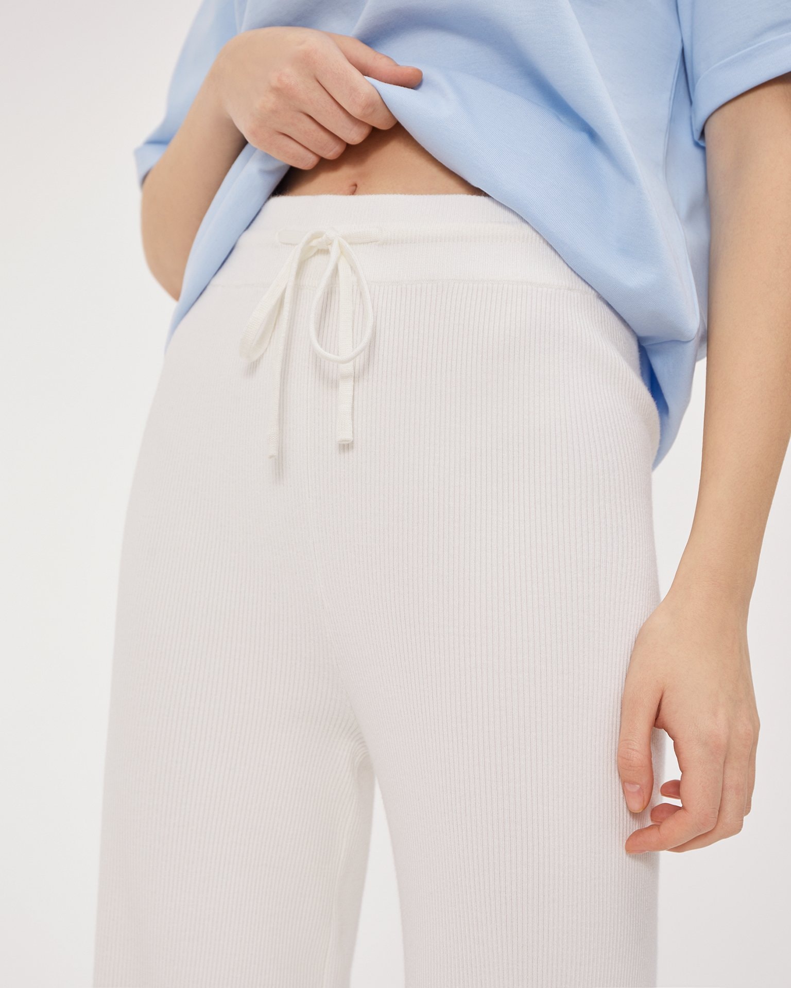 White viscose trousers, White — photo 5