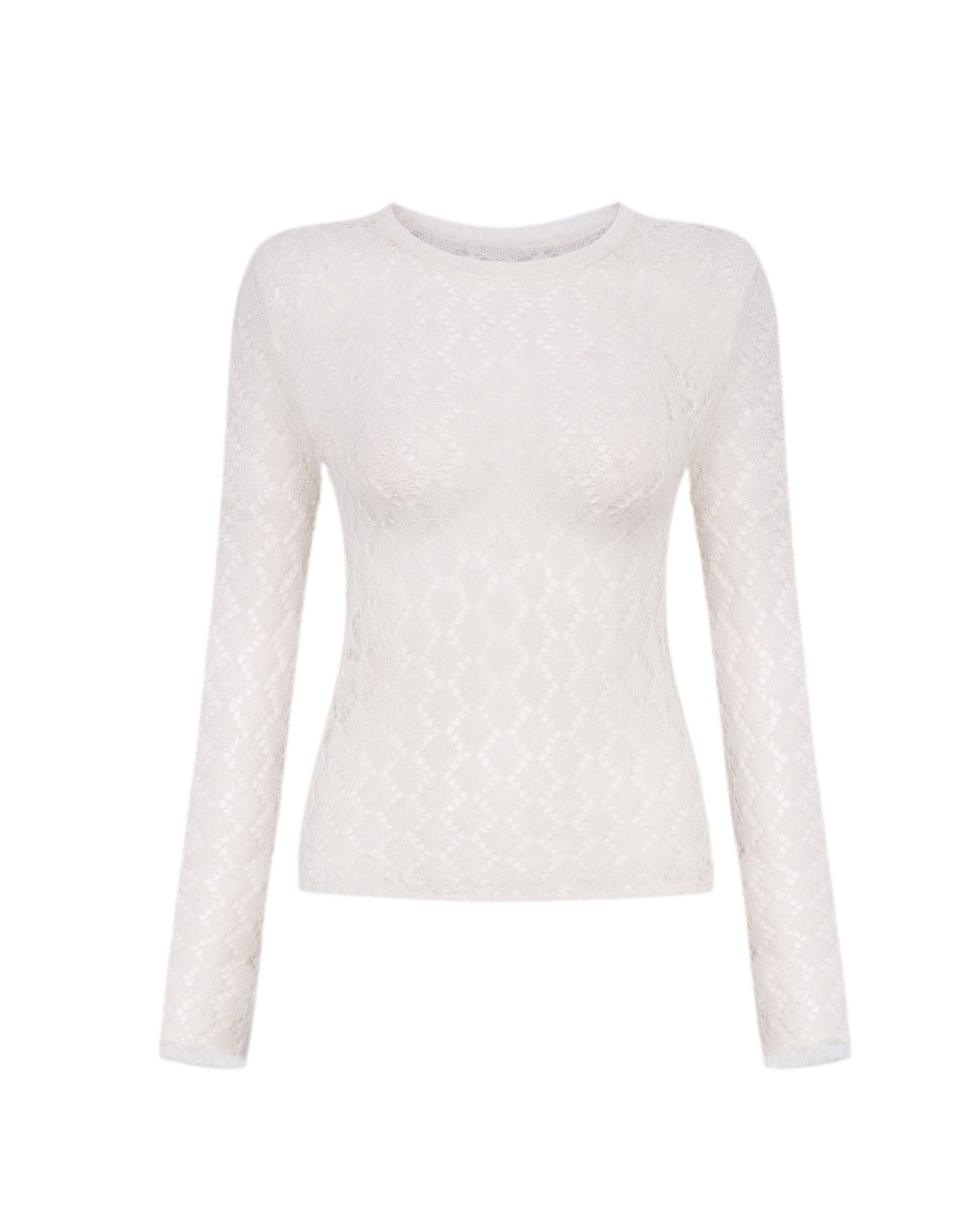 Wool Knit Jumper, White — photo 7