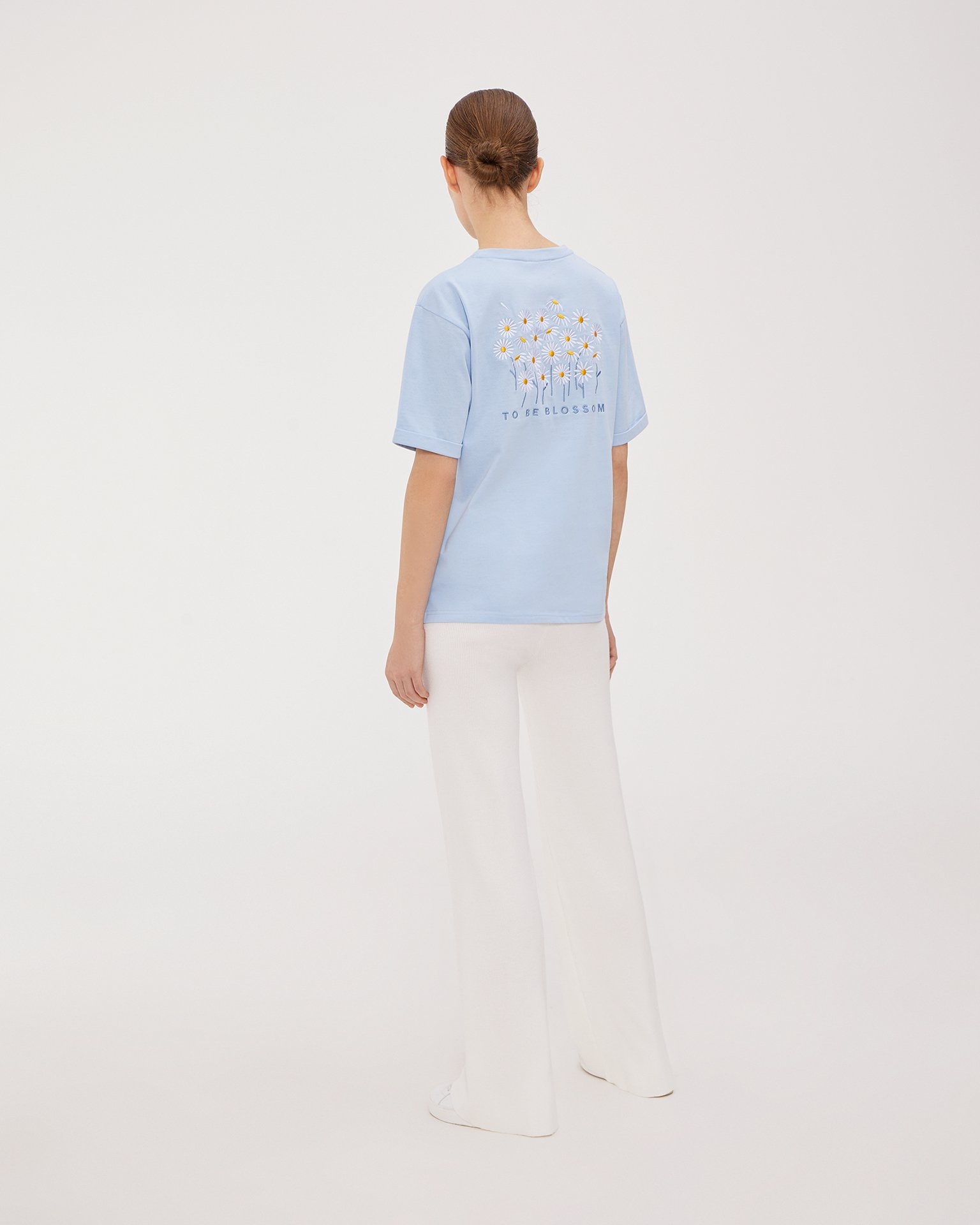 White viscose trousers, White — photo 3