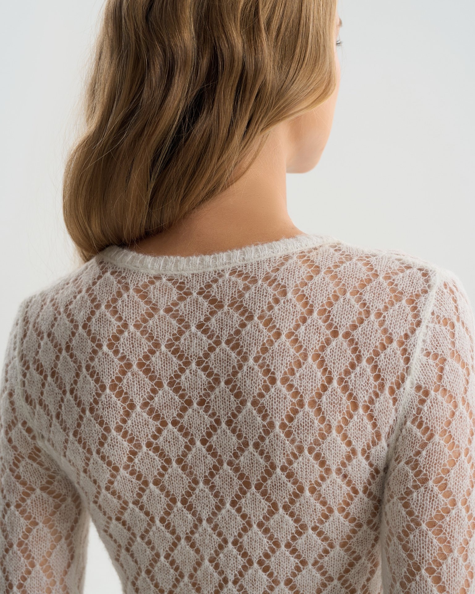 Wool Knit Jumper, White — photo 6