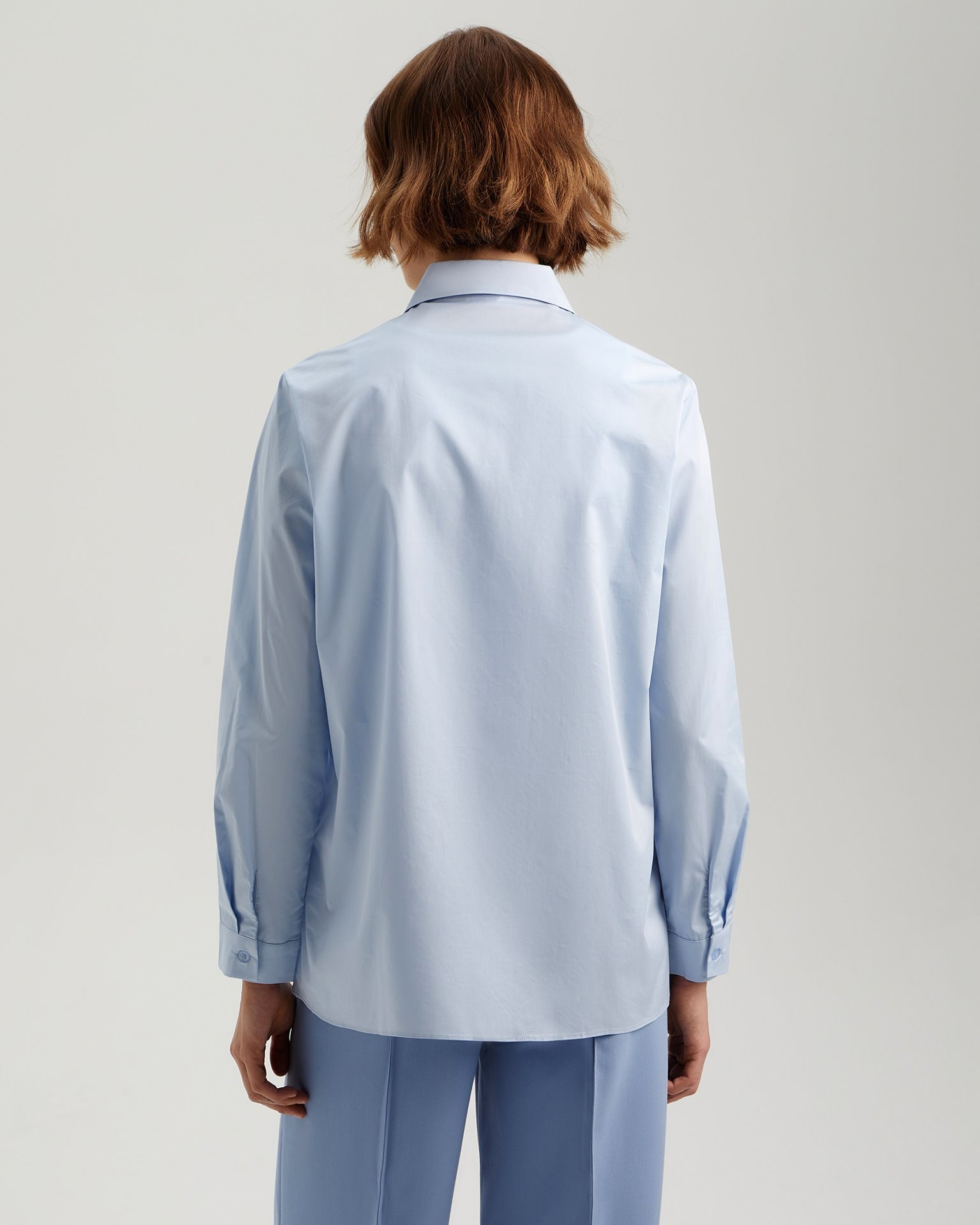 Cotton shirt, Sky Blue — photo 4