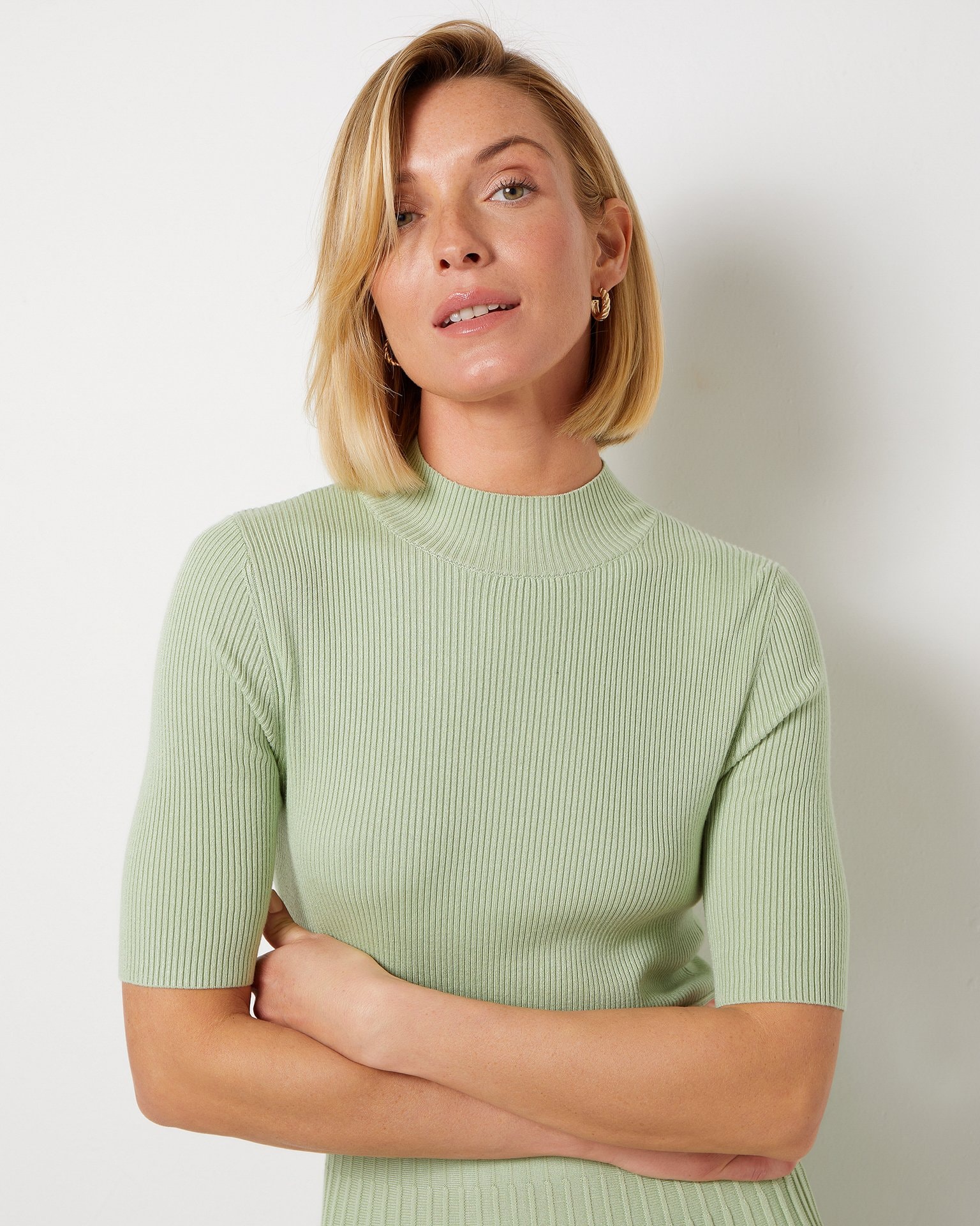 Dress with a pleated skirt, Olive — photo 7