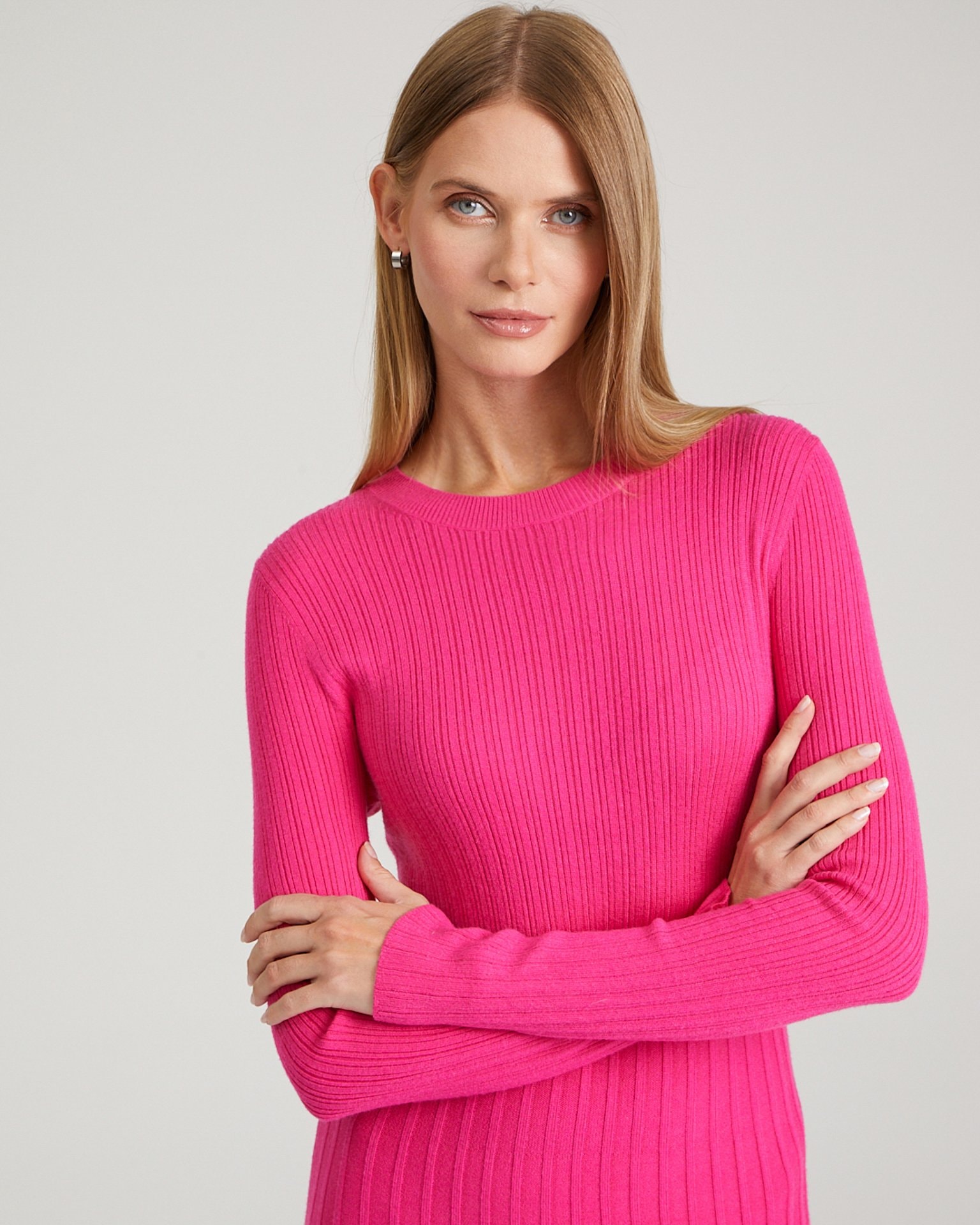 Knit midi dress, Fuchsia — photo 6