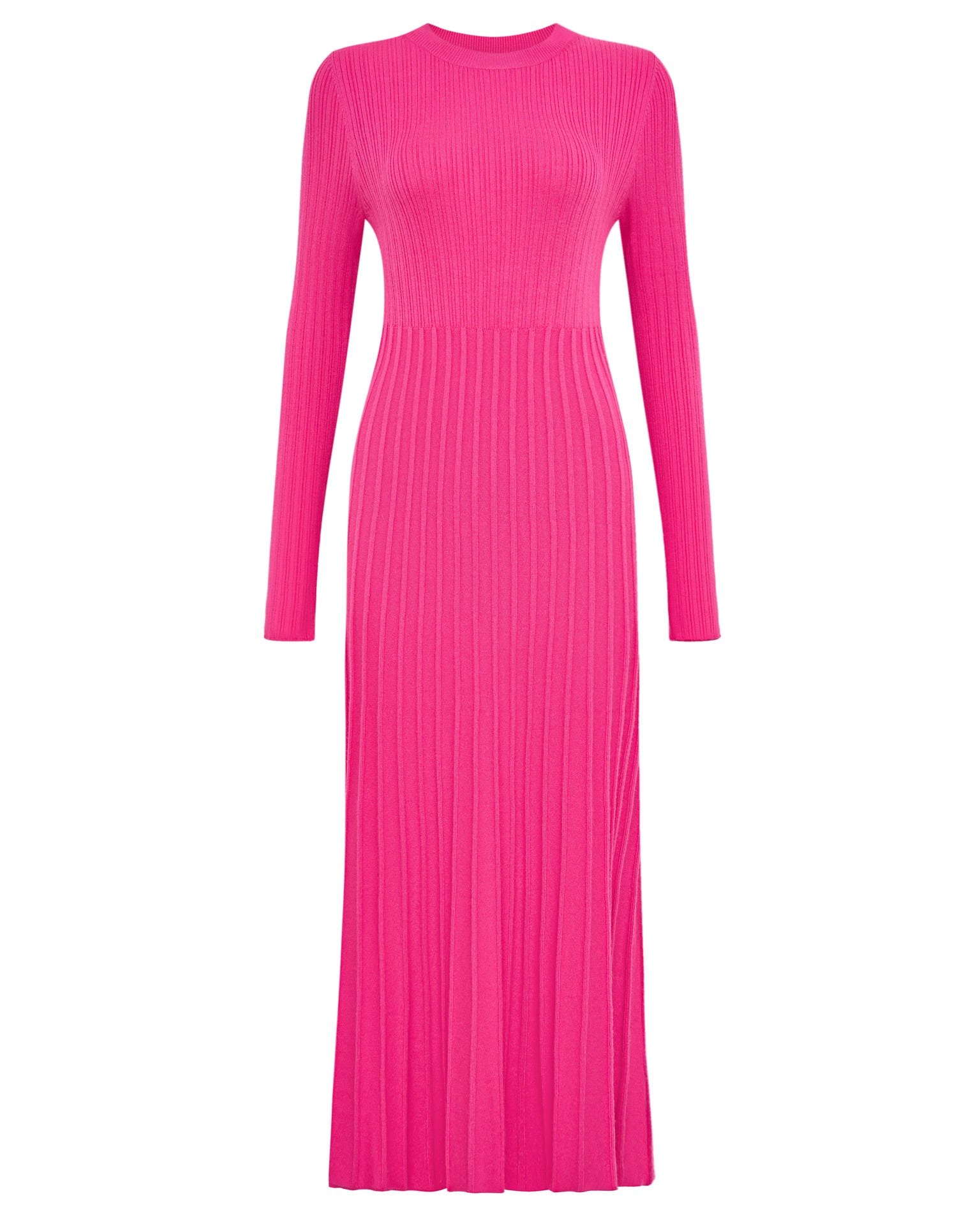 Knit midi dress, Fuchsia — photo 9