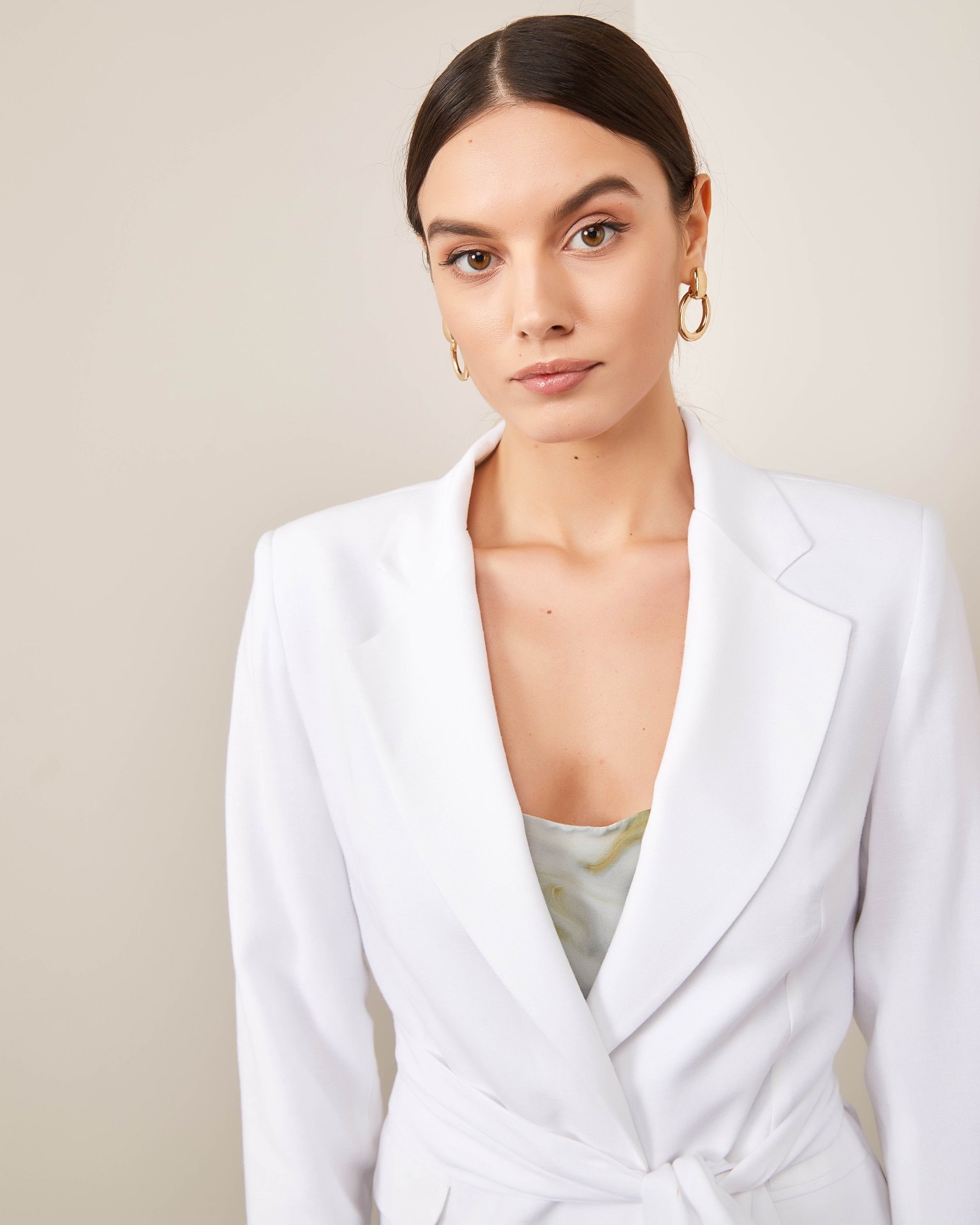 Blazer with wide lapels, White — photo 5