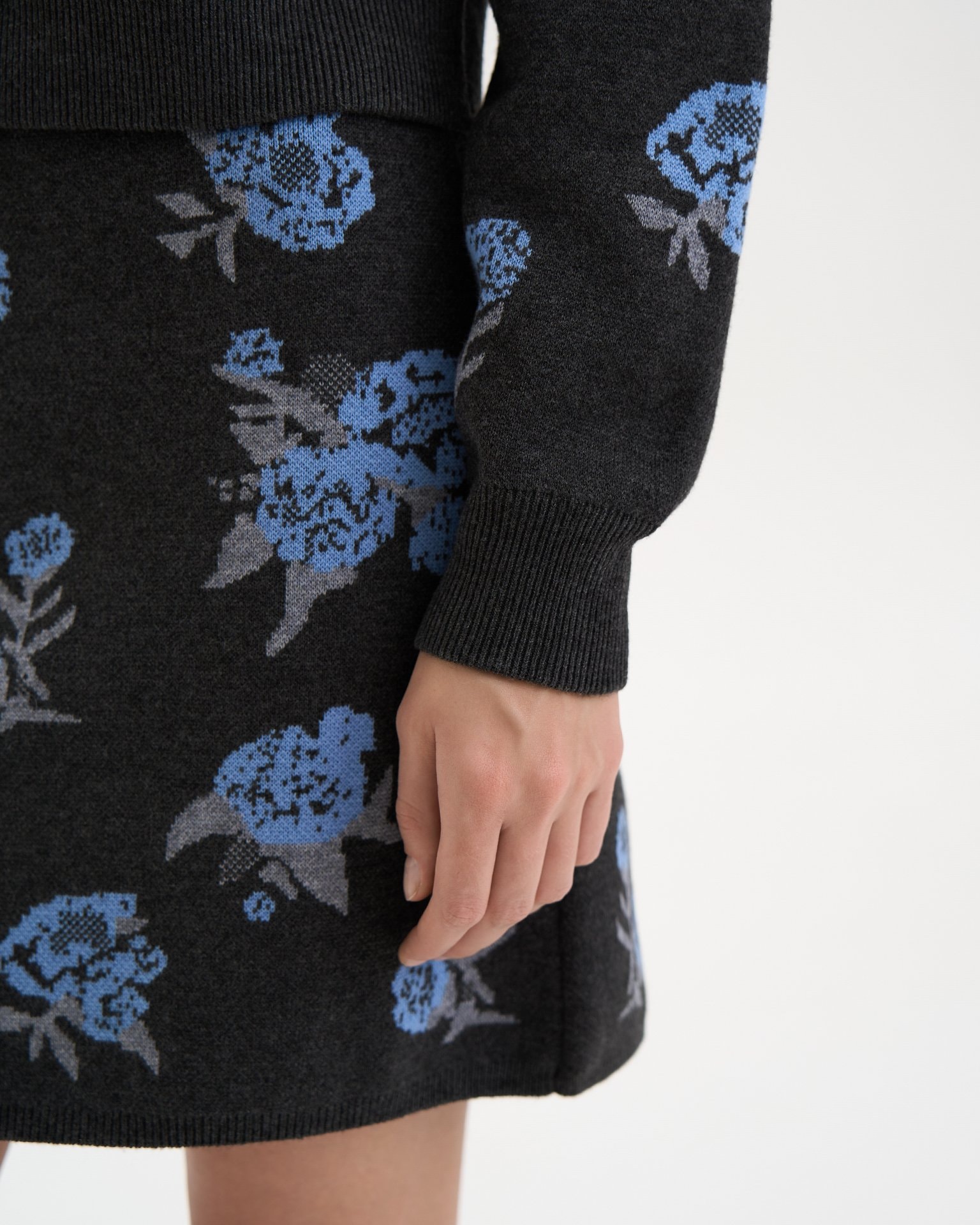 Cardigan with a round neckline, Grey — photo 8