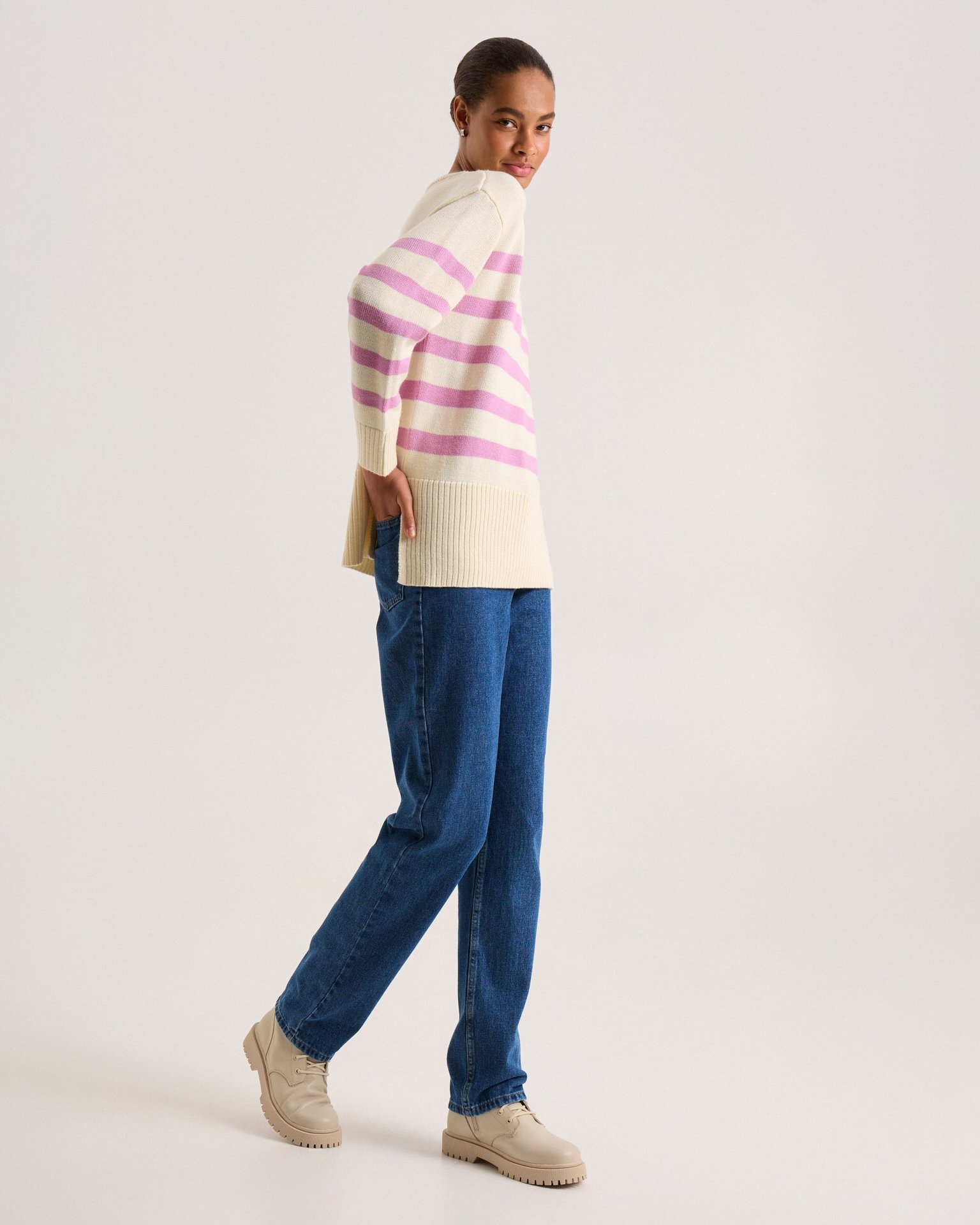 Striped pink jumper, Pink — photo 6