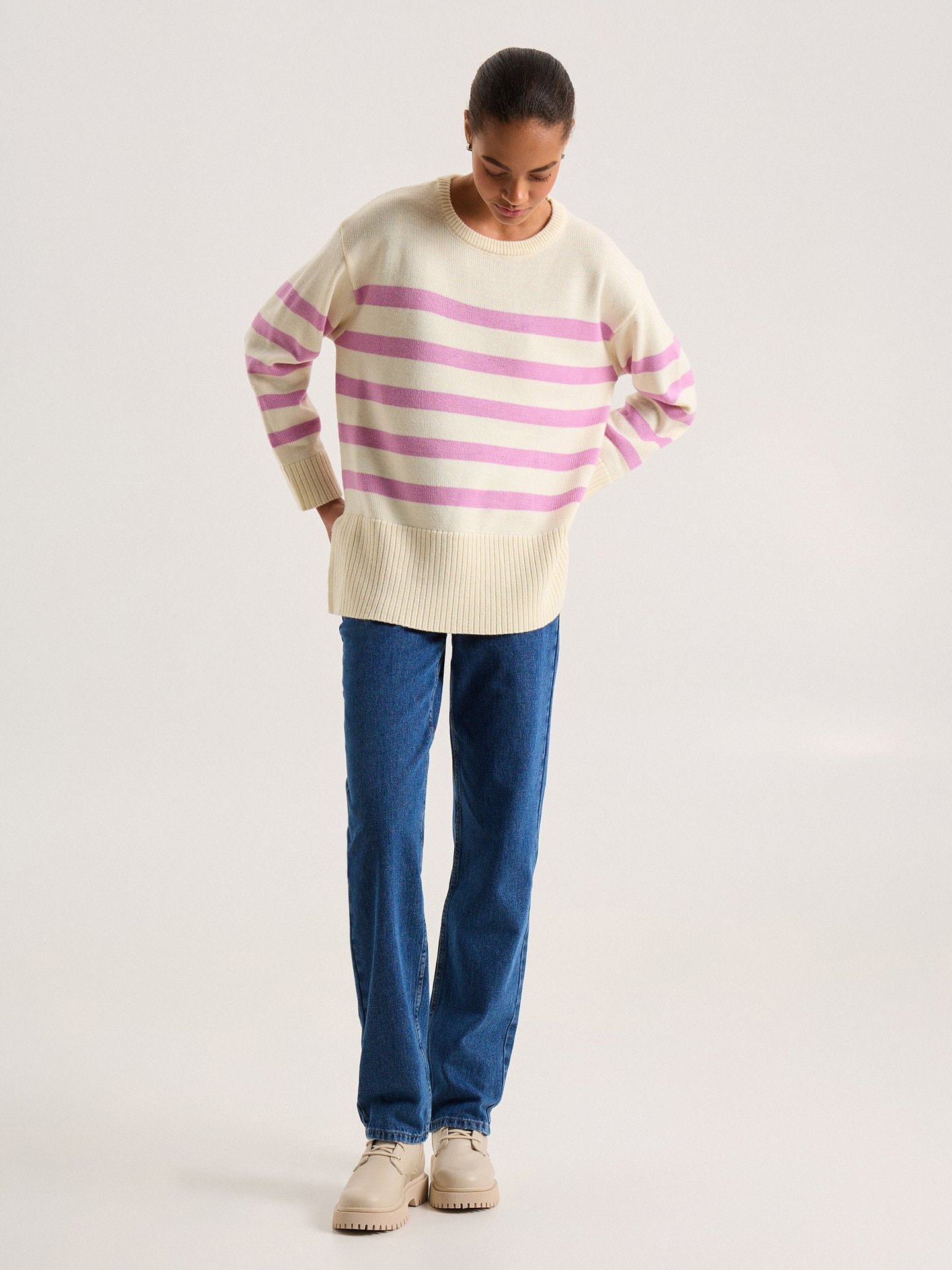 Striped pink jumper, Pink — photo 4
