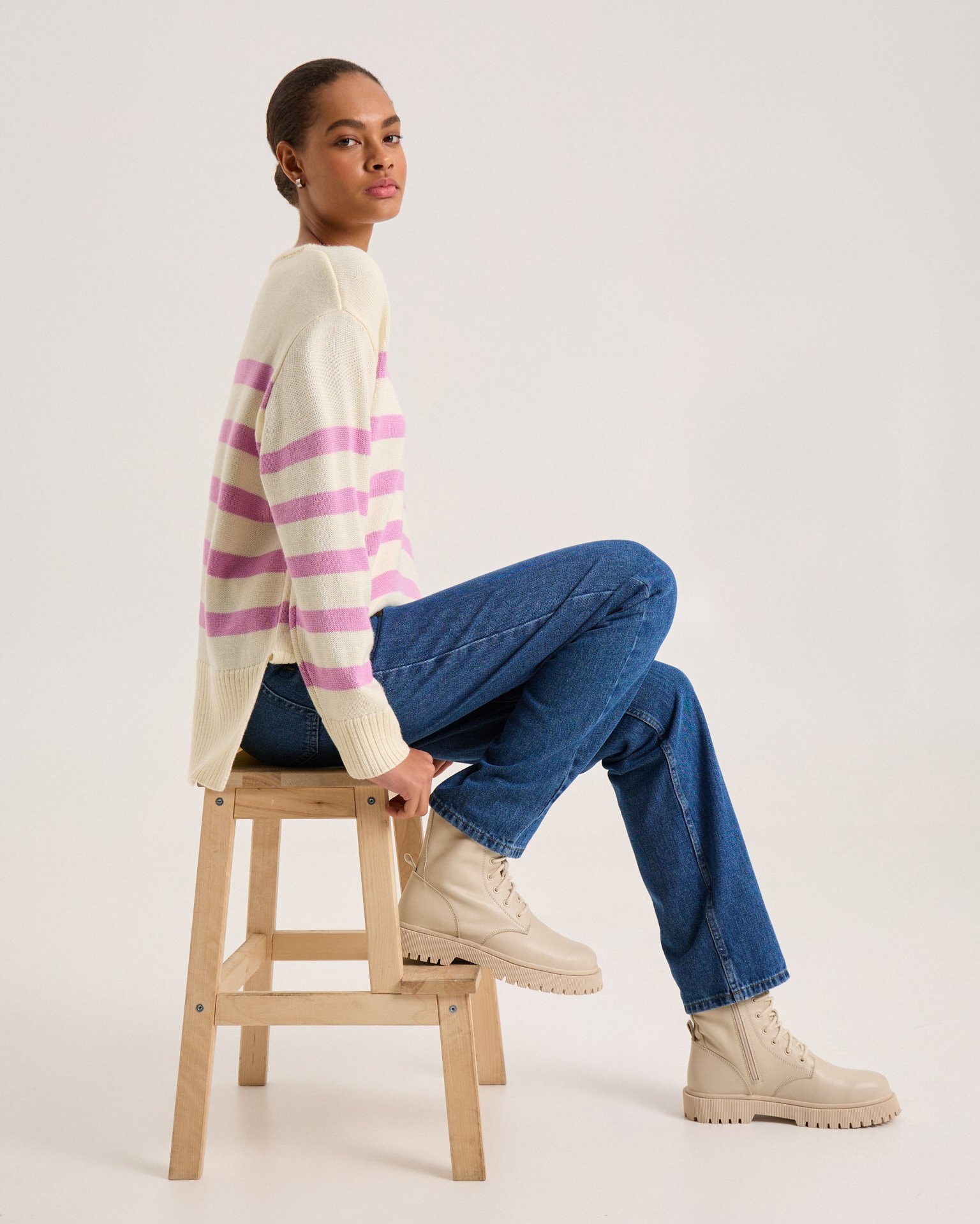 Striped pink jumper, Pink — photo 3