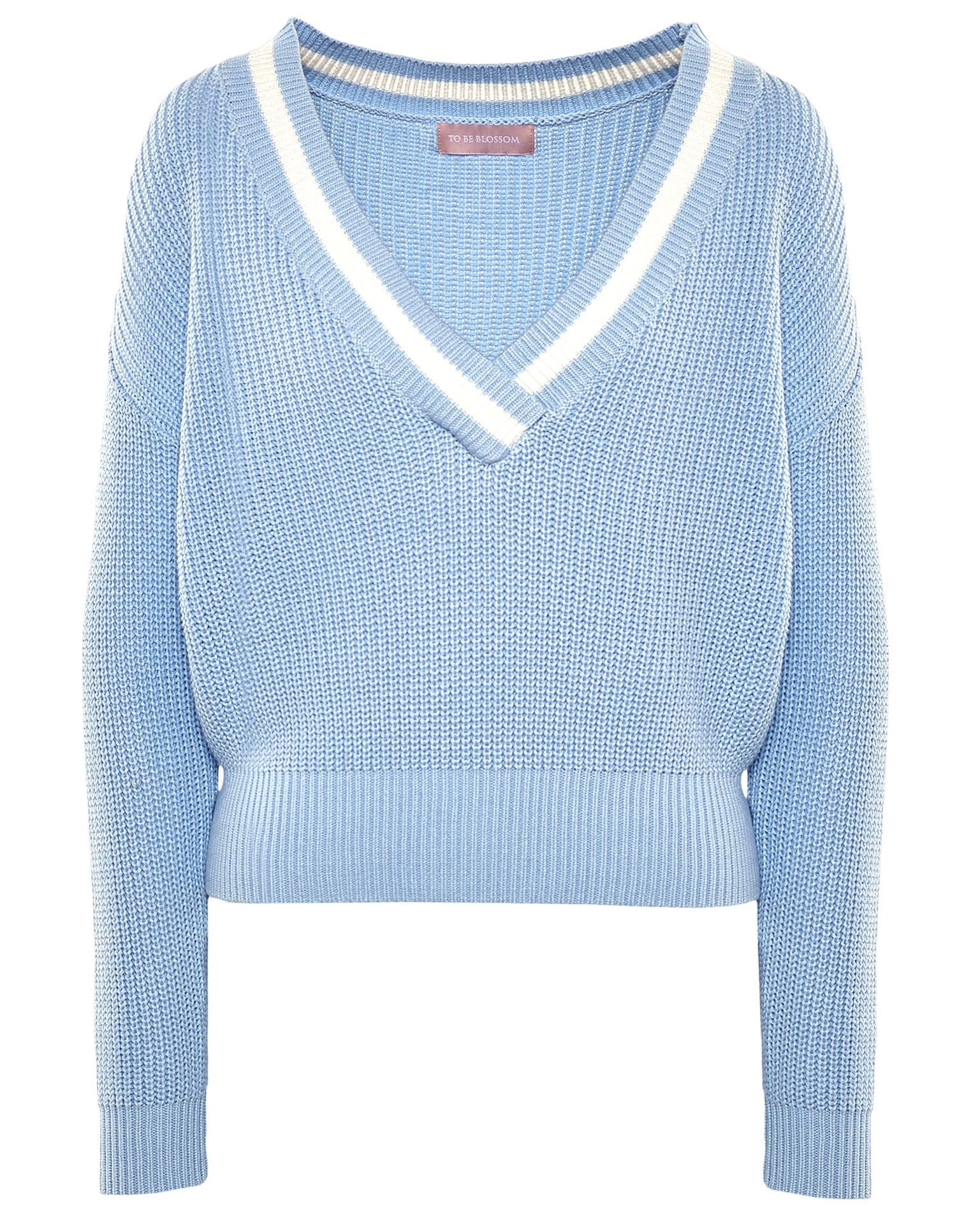 Knitted crop sweater, Sky Blue — photo 6
