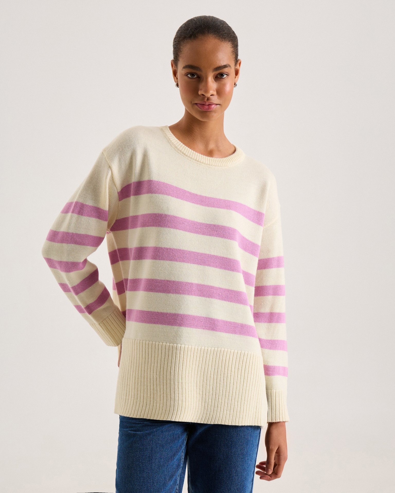 Striped pink jumper, Pink