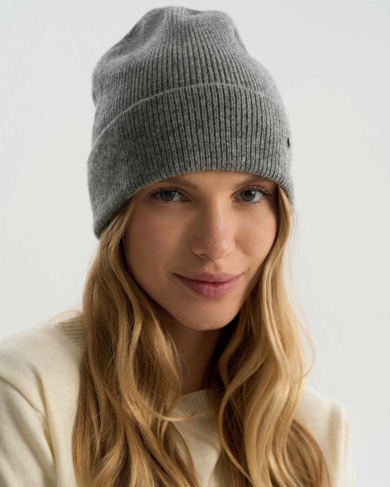 Mixed wool beanie, Grey — photo 2