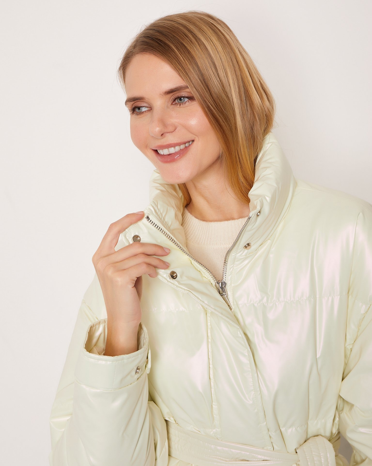 Quilted down jacket, White — photo 4