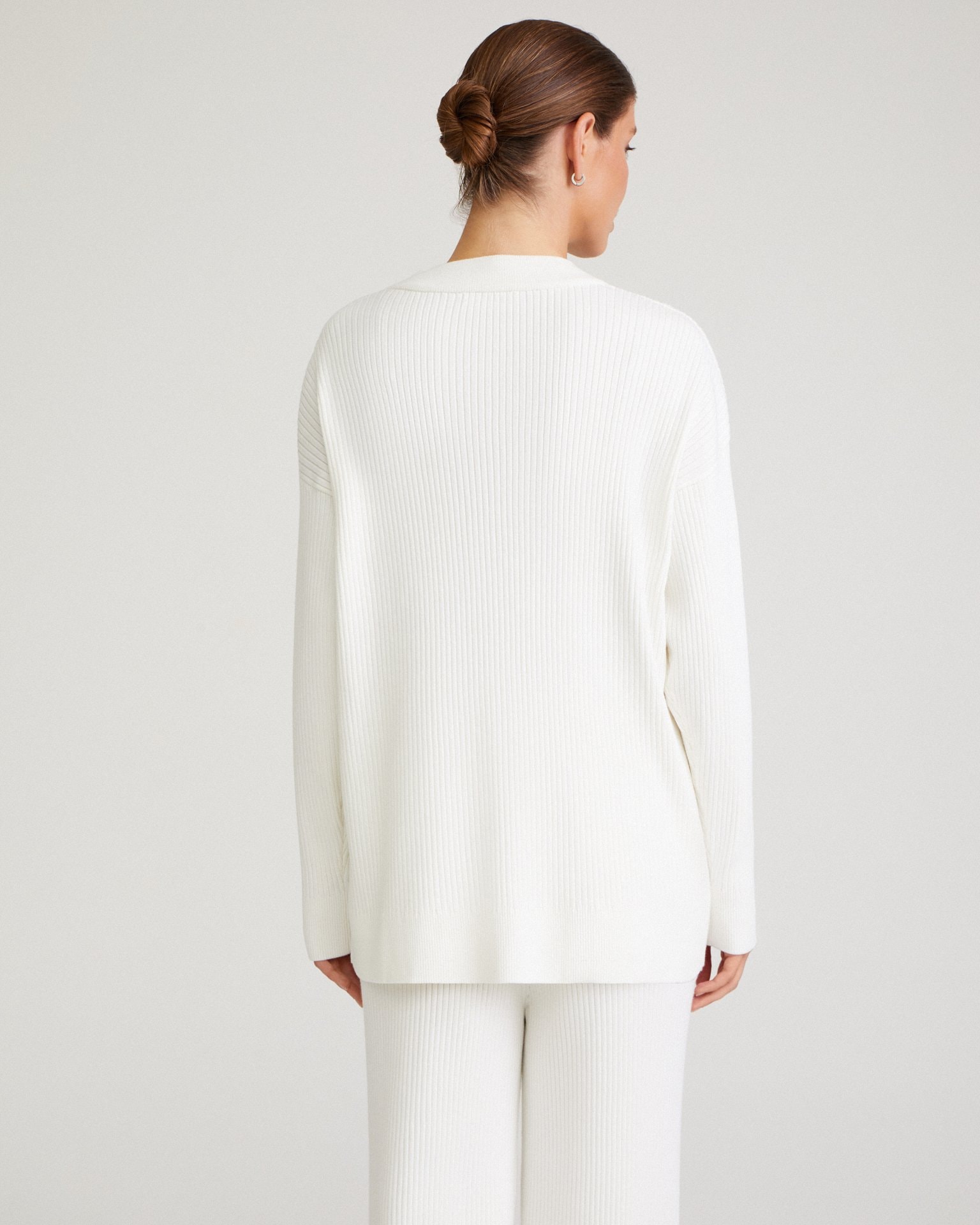 Longline cardigan, White — photo 4
