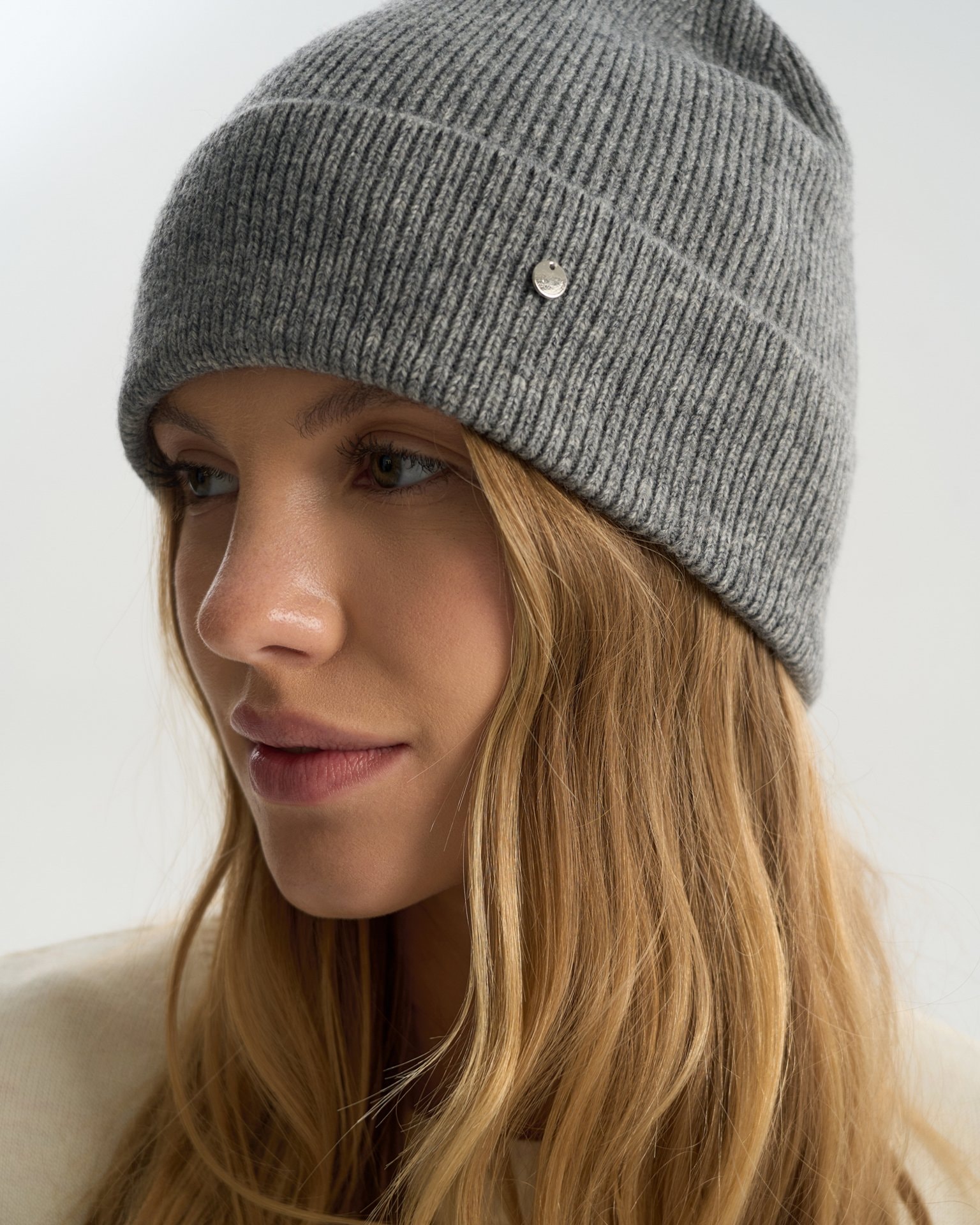 Mixed wool beanie, Grey — photo 3