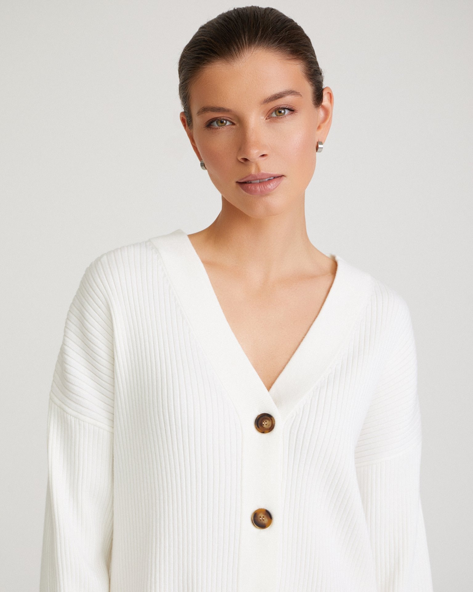 Longline cardigan, White — photo 5