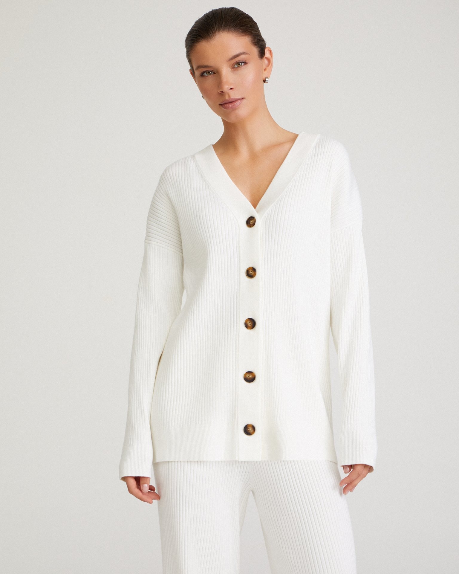 Longline cardigan, White