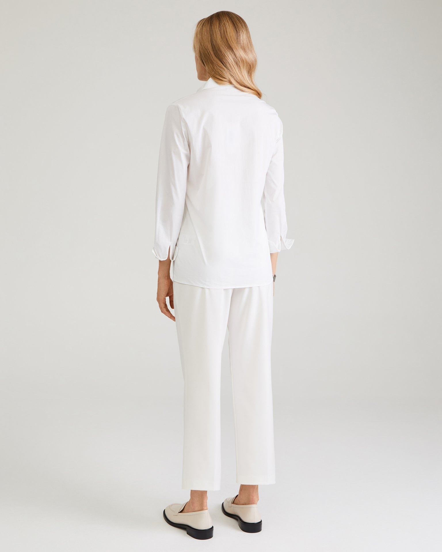 Cropped trousers in milk colour, Milky — photo 4
