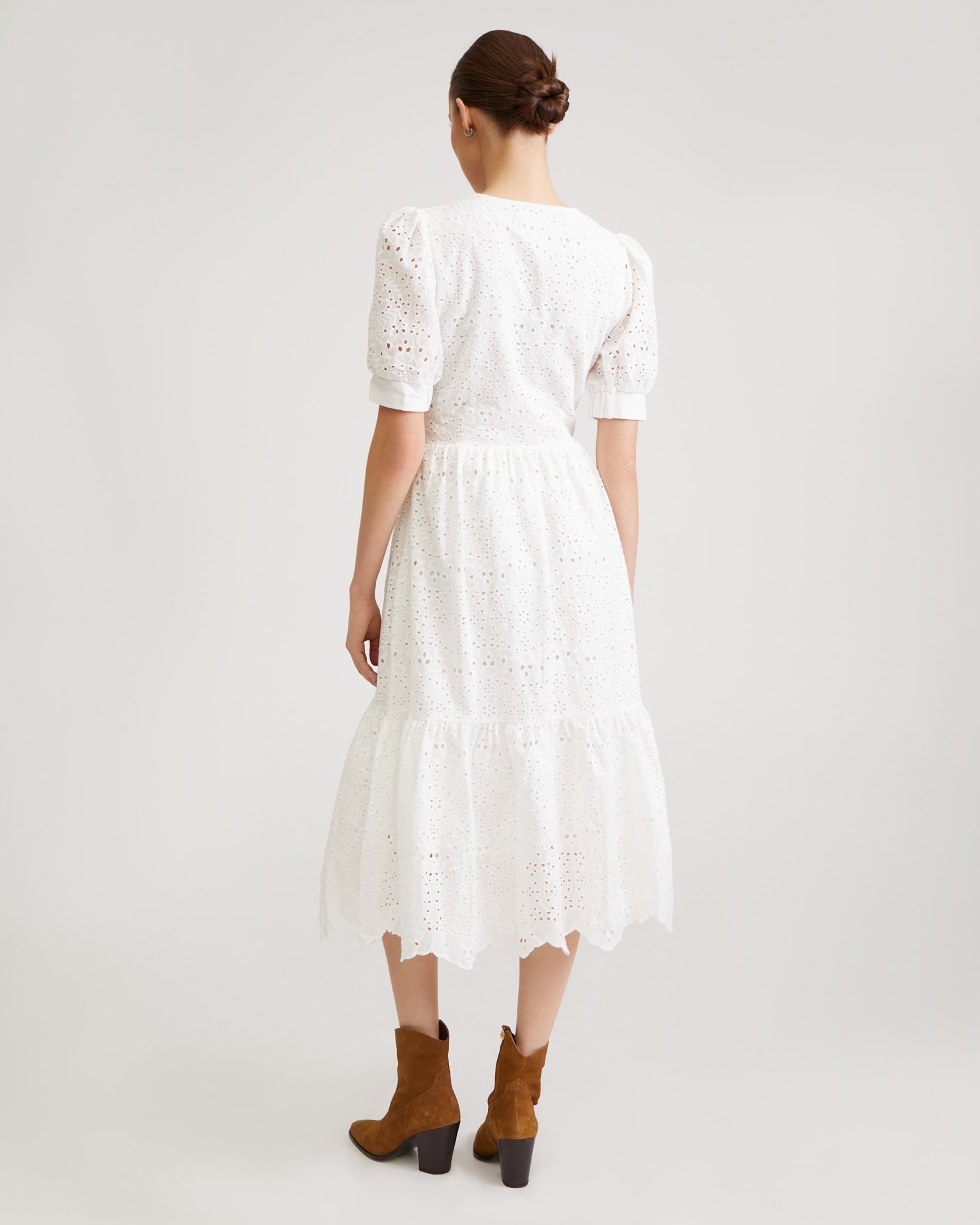 White cotton dress, White — photo 3