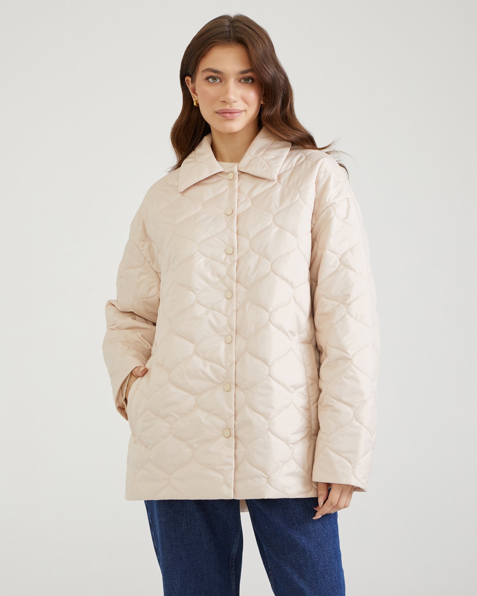 Beige Collared Jacket