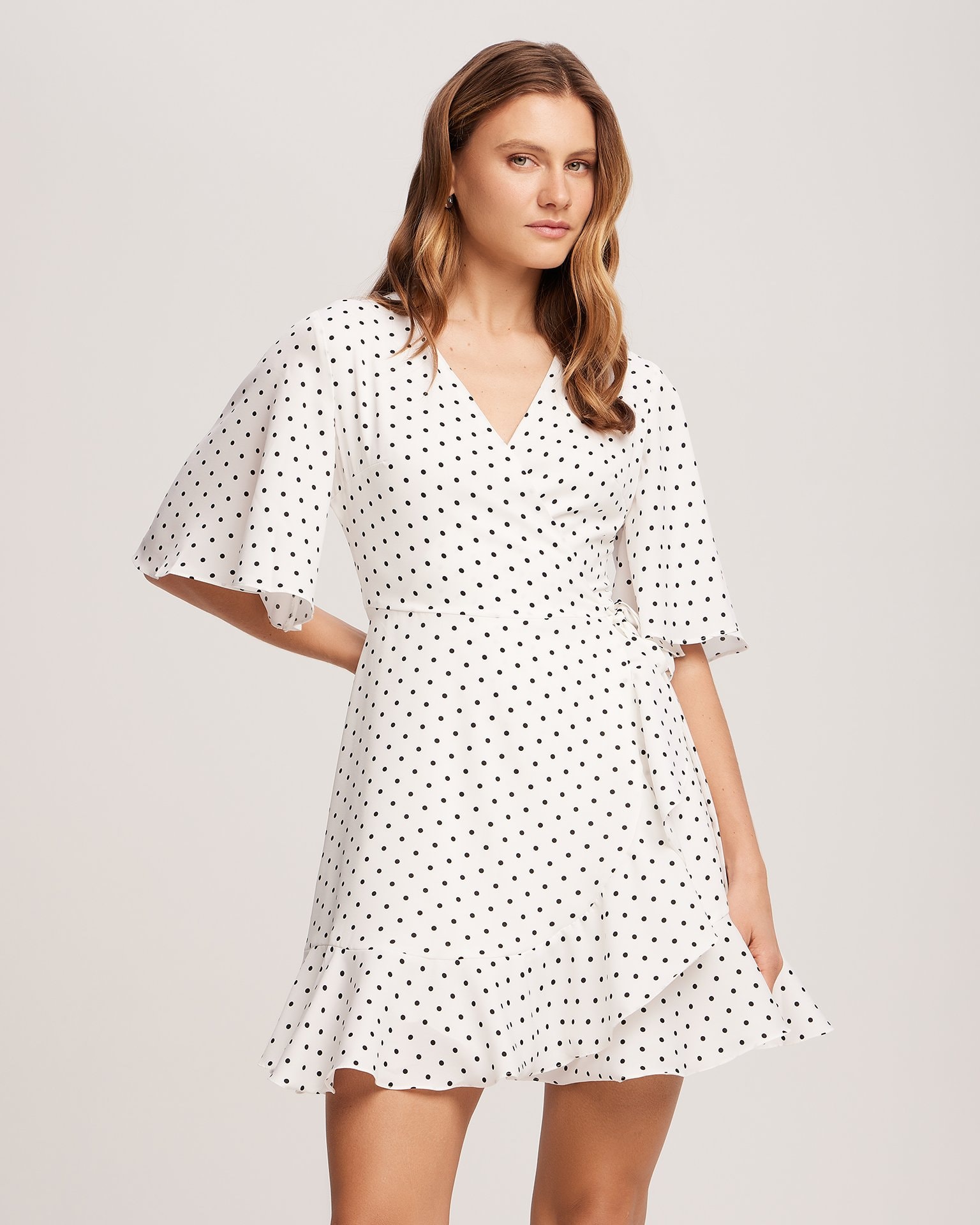 Polka dot print dress, White — photo 6